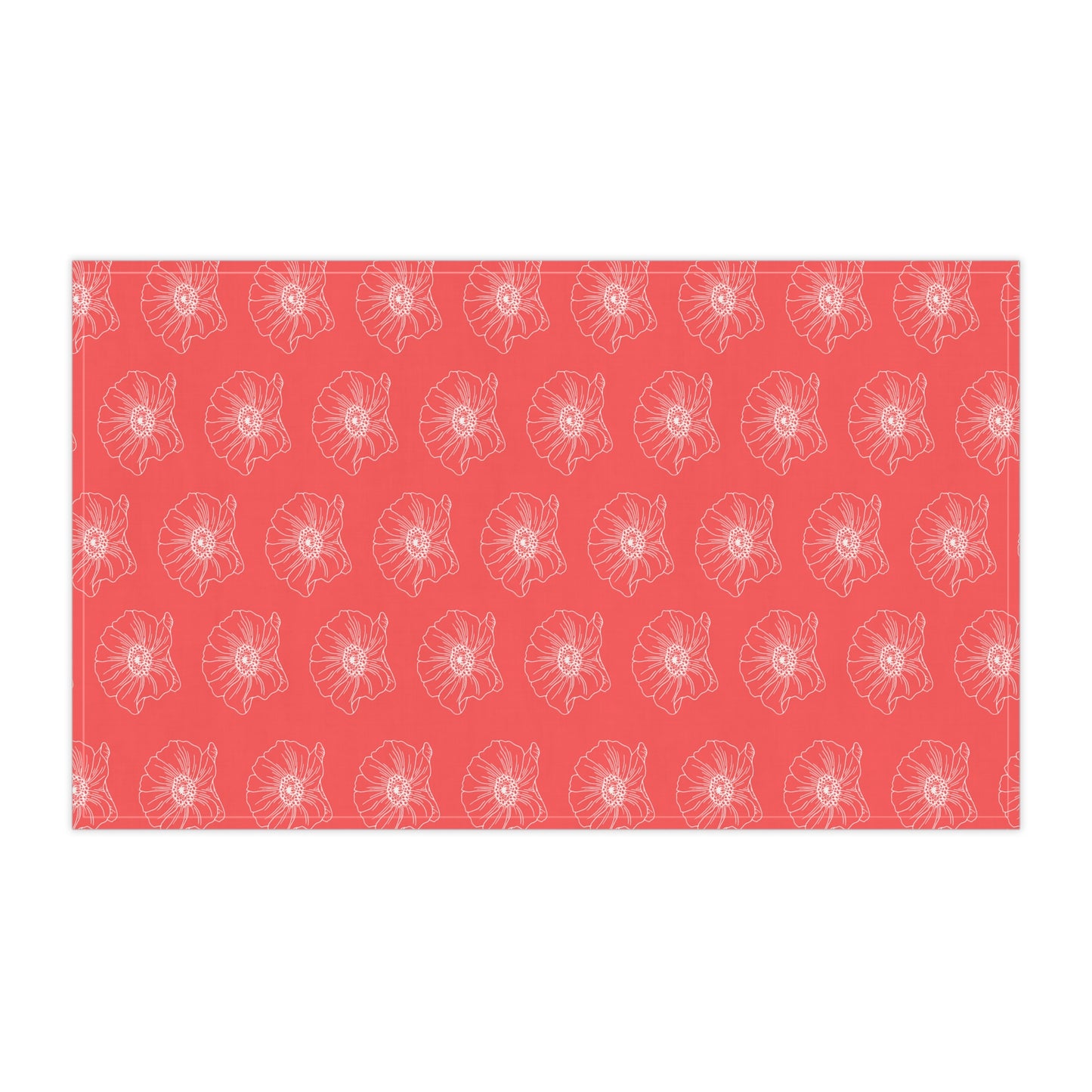 Red w/ Flowers Tea Towel