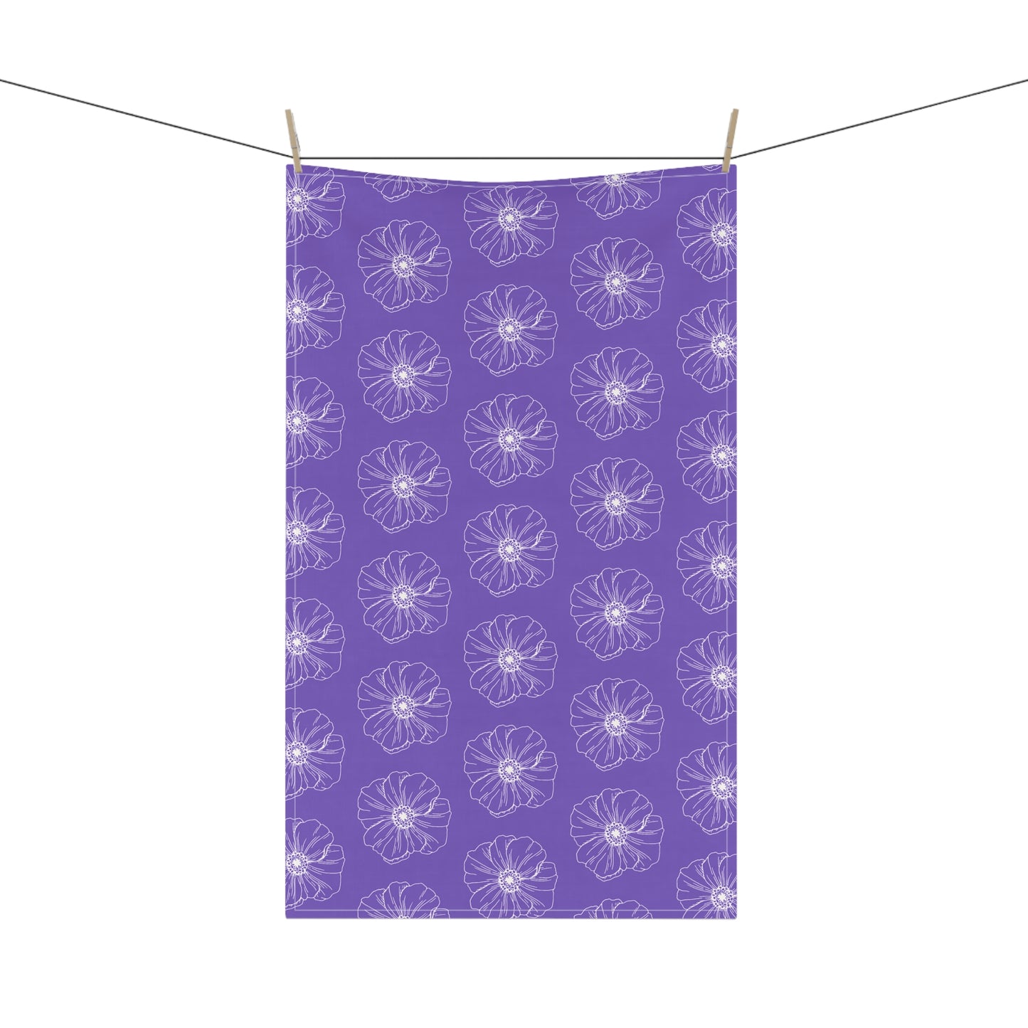Purple w/ Flowers Tea Towel