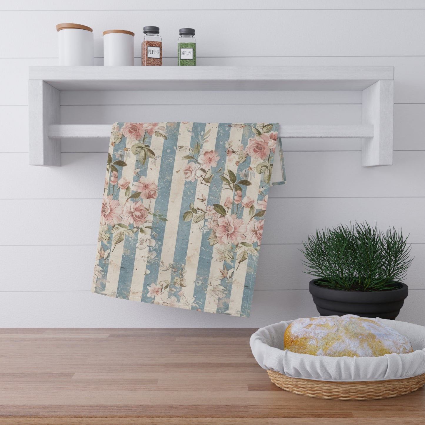 Vintage French Wall Paper 4 Tea Towel