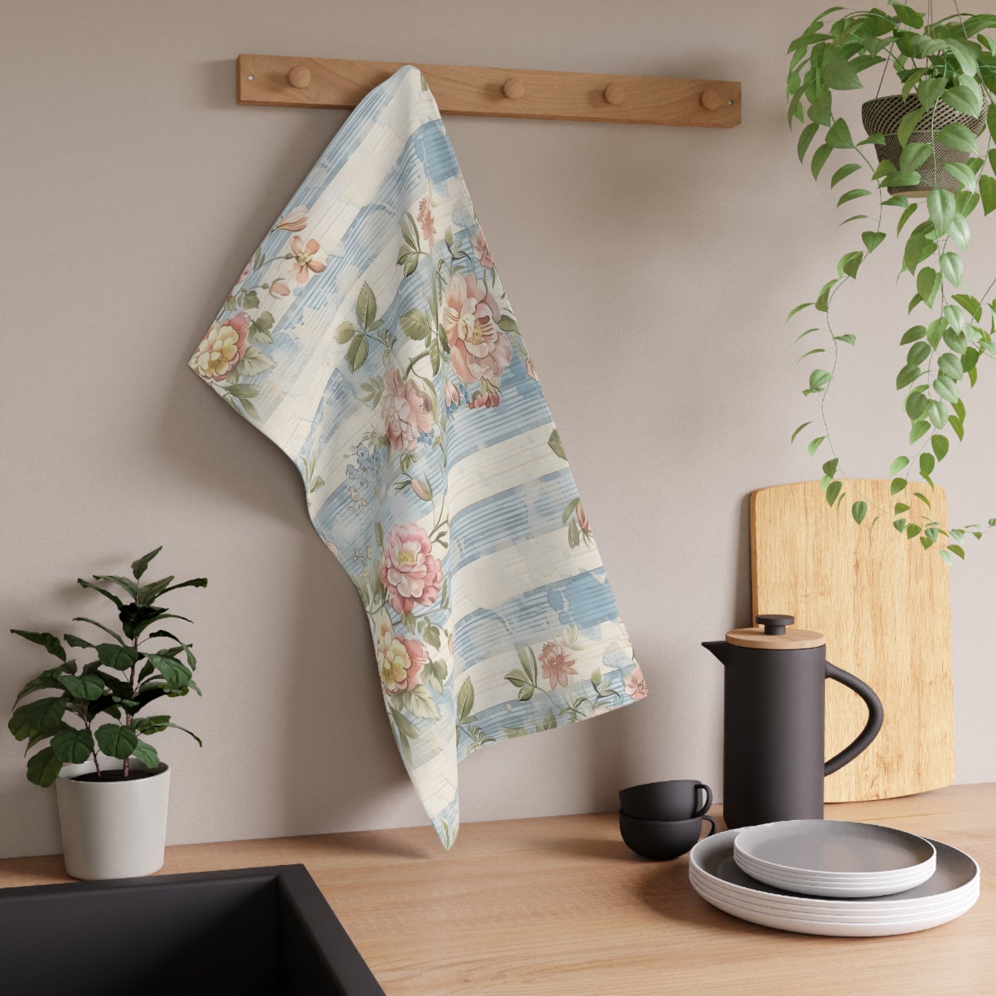 Vintage French Wall Paper 3 Tea Towel