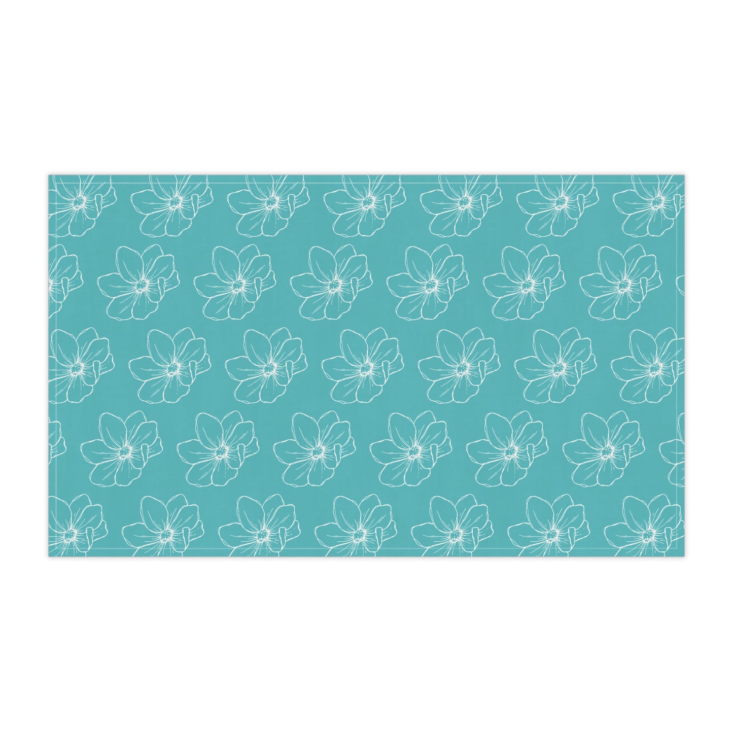 Turquoise w/ Flowers Tea Towel
