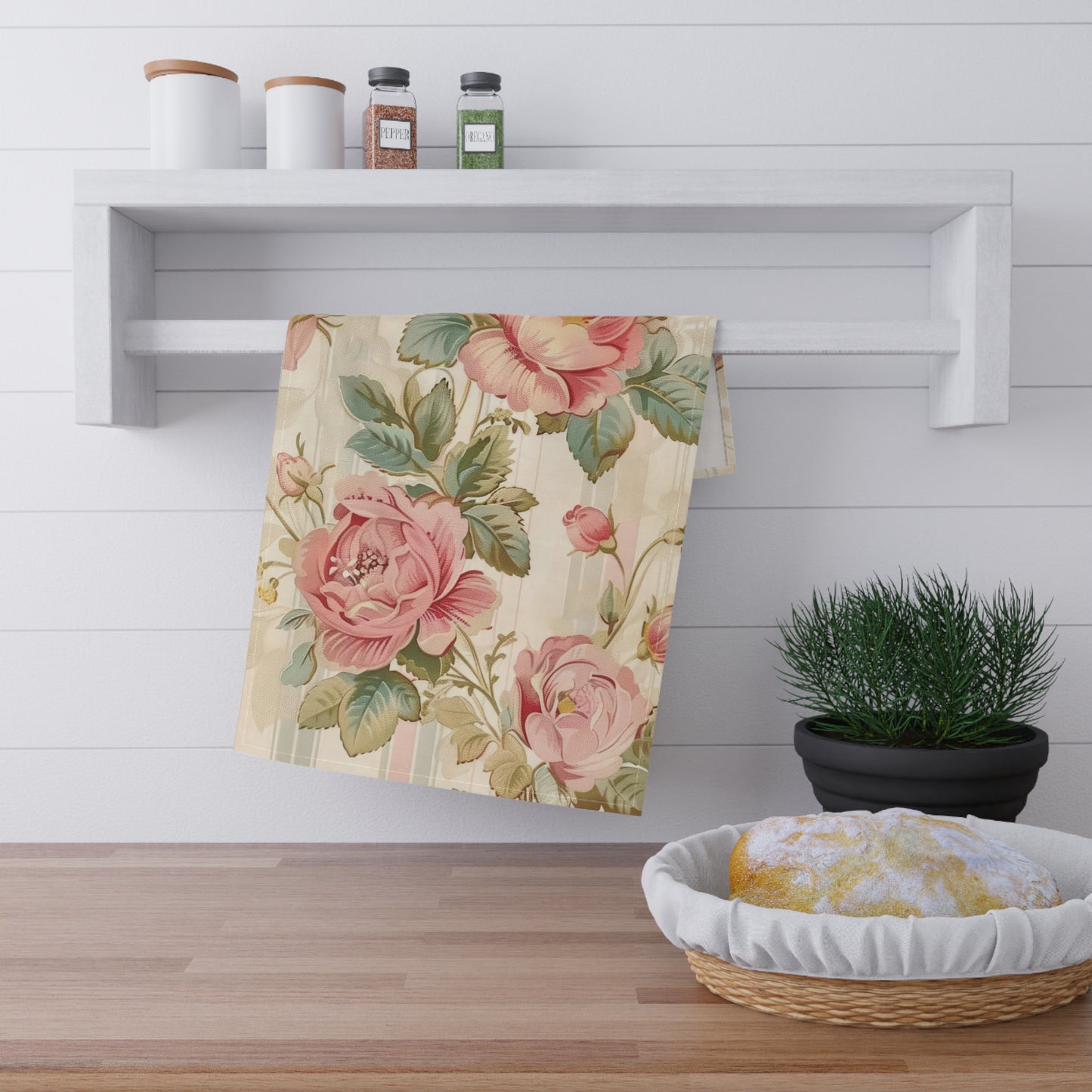 Vintage French Wall Paper 13 Tea Towel