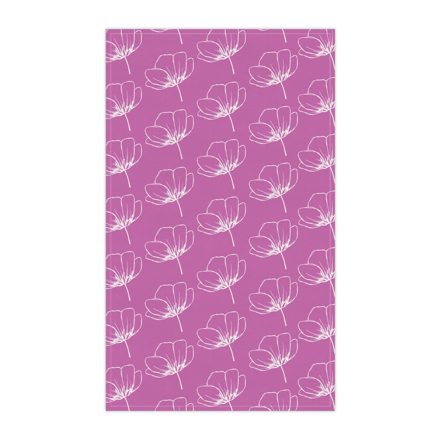 Pink w/ Flowers Tea Towel
