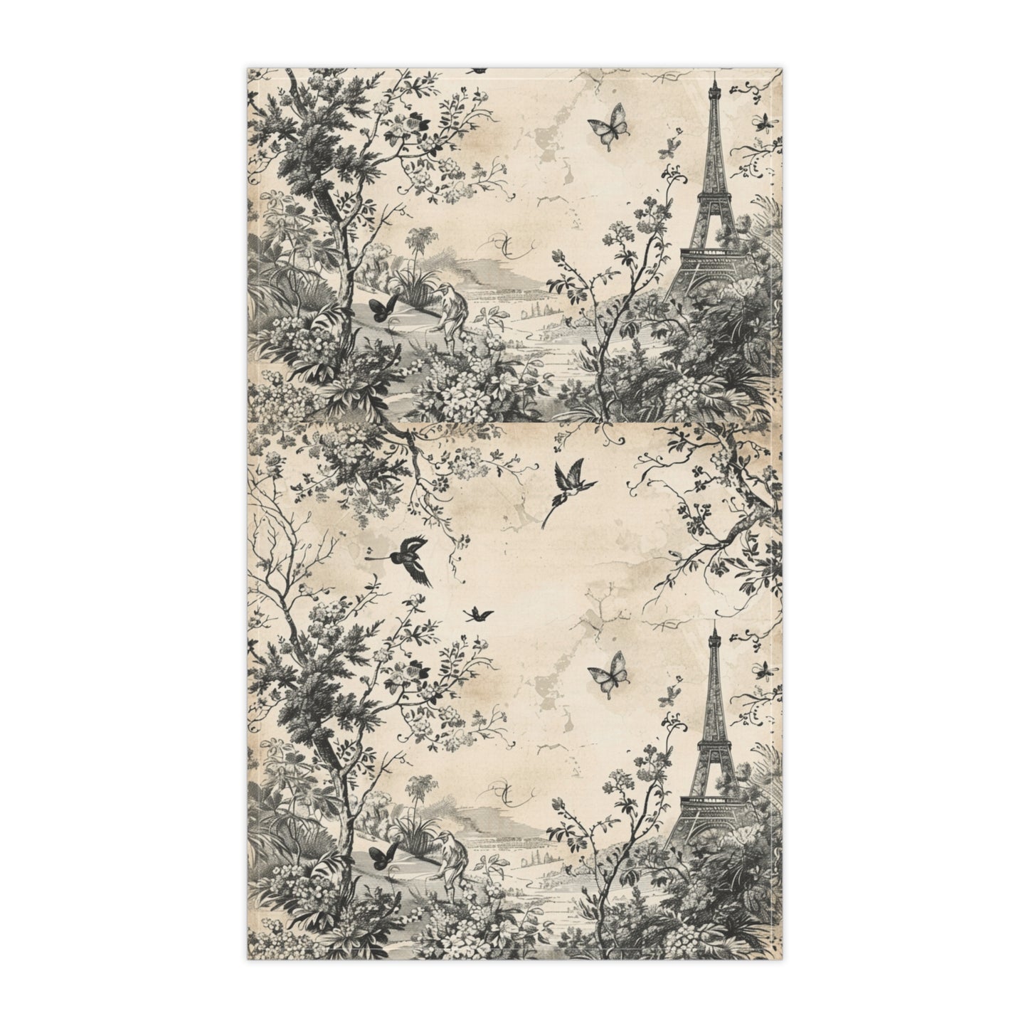 French Toile (Eiffel Tower) Tea Towel (cotton twill)