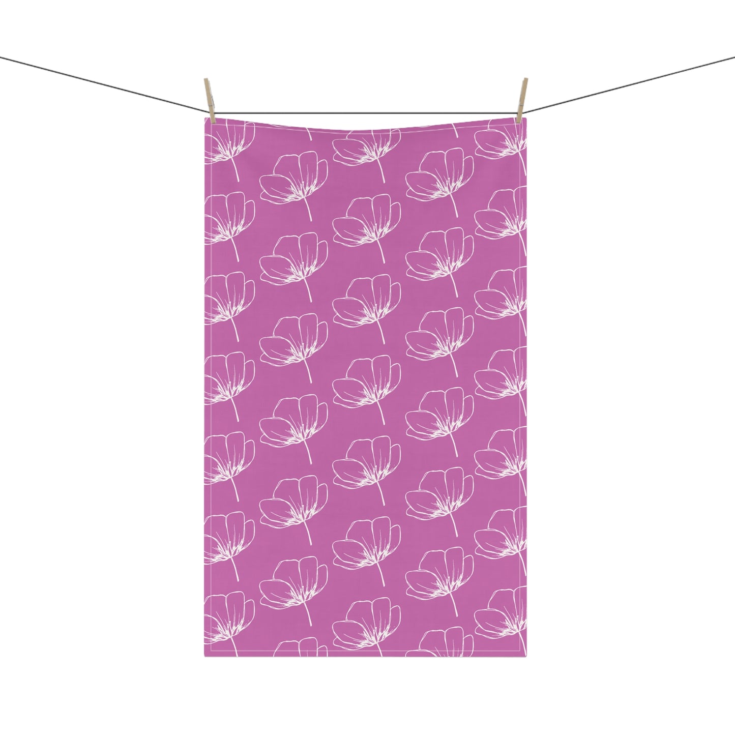 Pink w/ Flowers Tea Towel