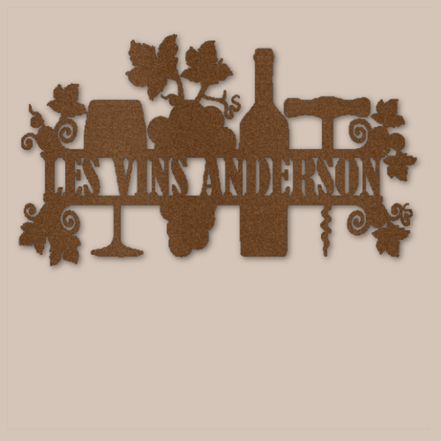 Personalized French Family Wines Steel Wall Decor