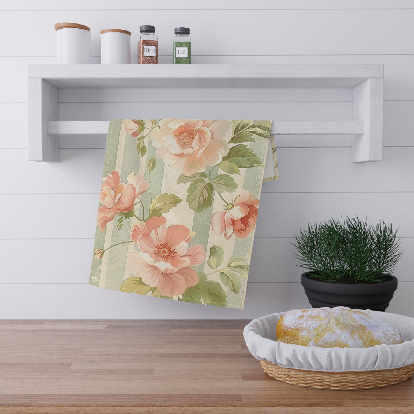Vintage French Wall Paper 11 Tea Towel