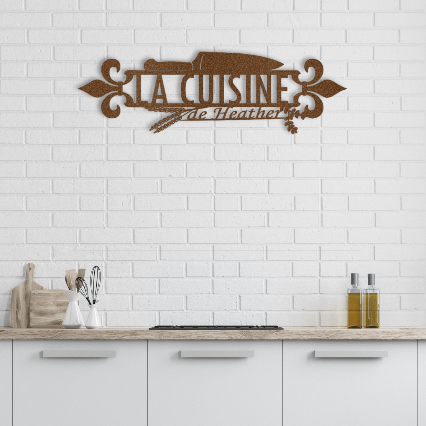 Personalized French Kitchen Steel Wall Decor