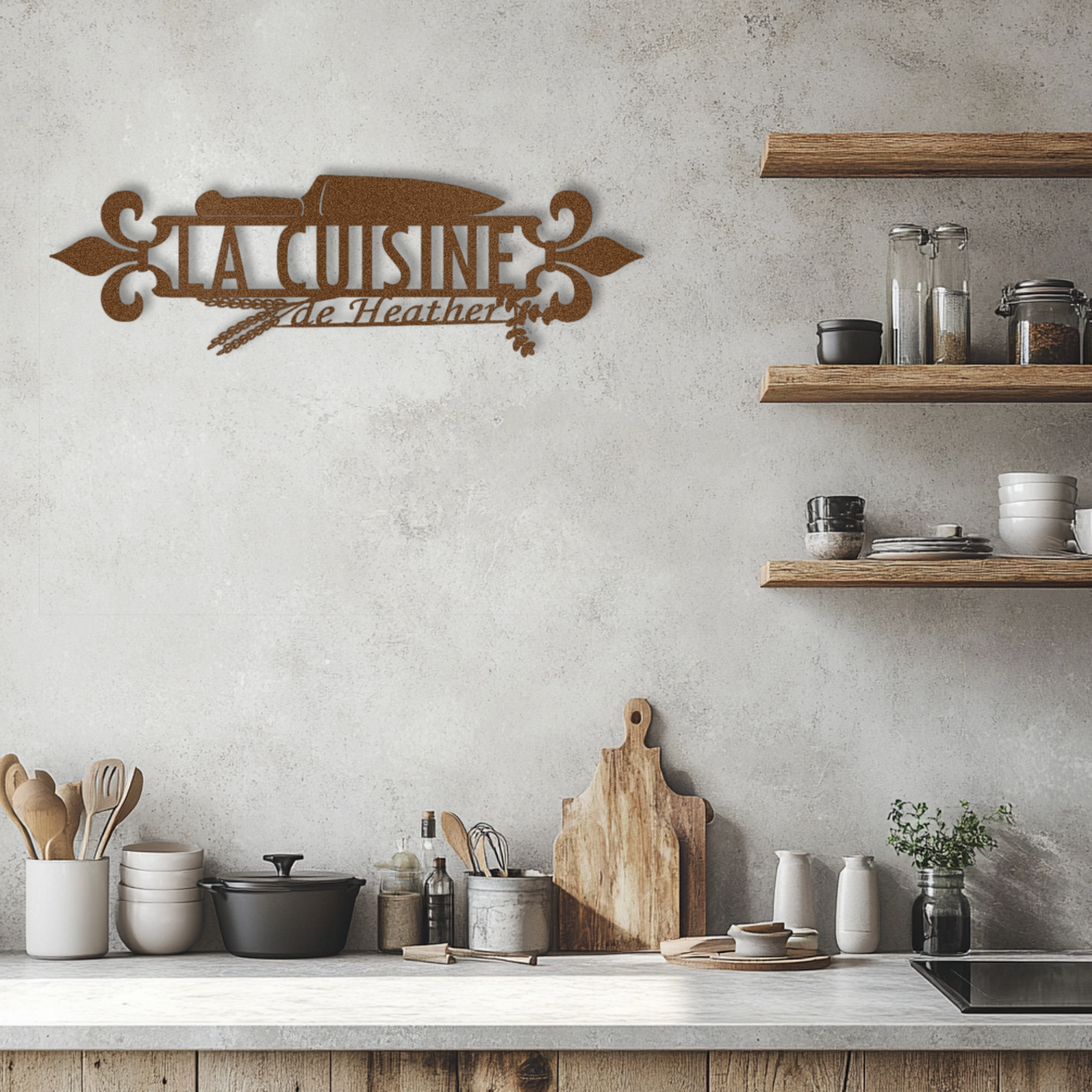 Personalized French Kitchen Steel Wall Decor