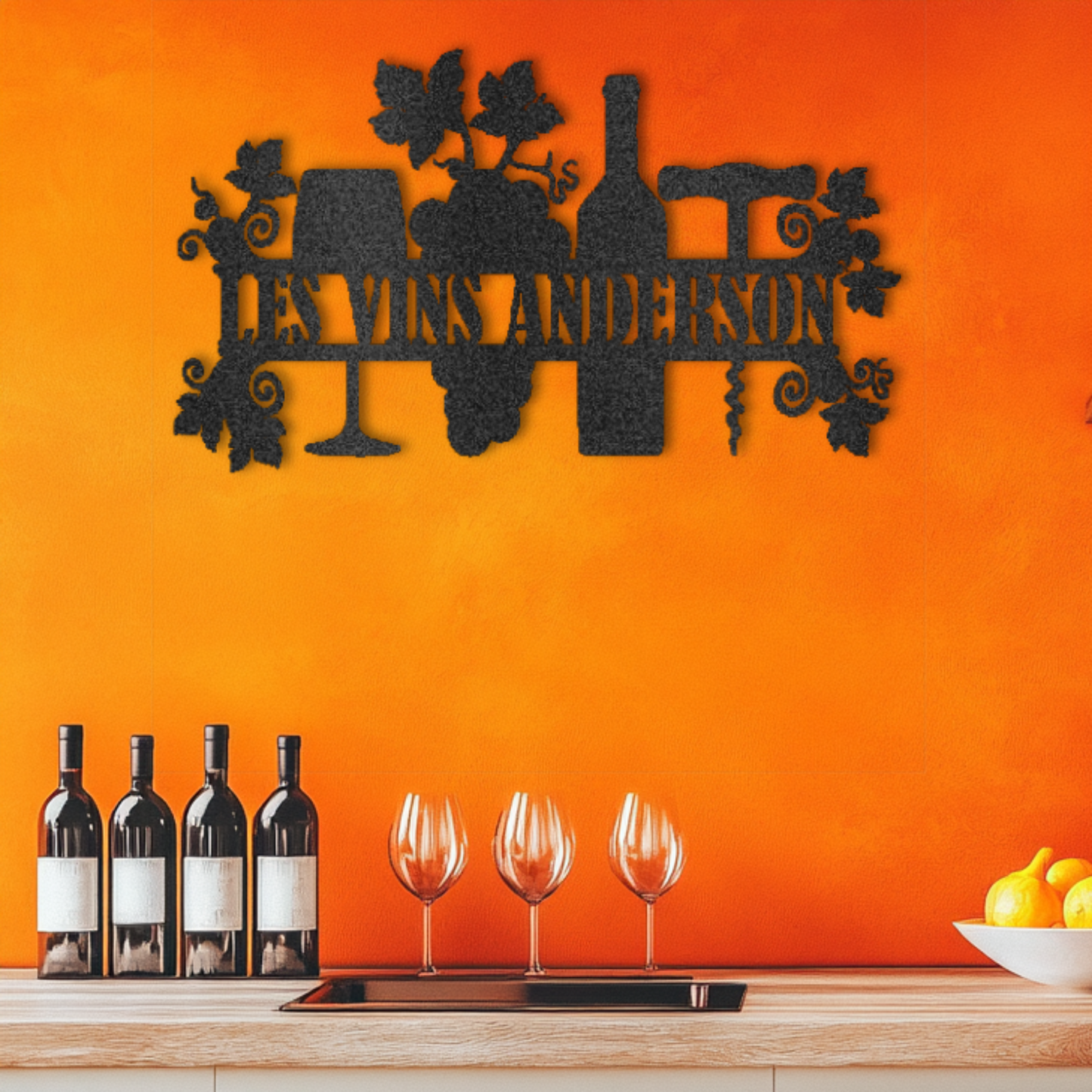 Personalized French Family Wines Steel Wall Decor