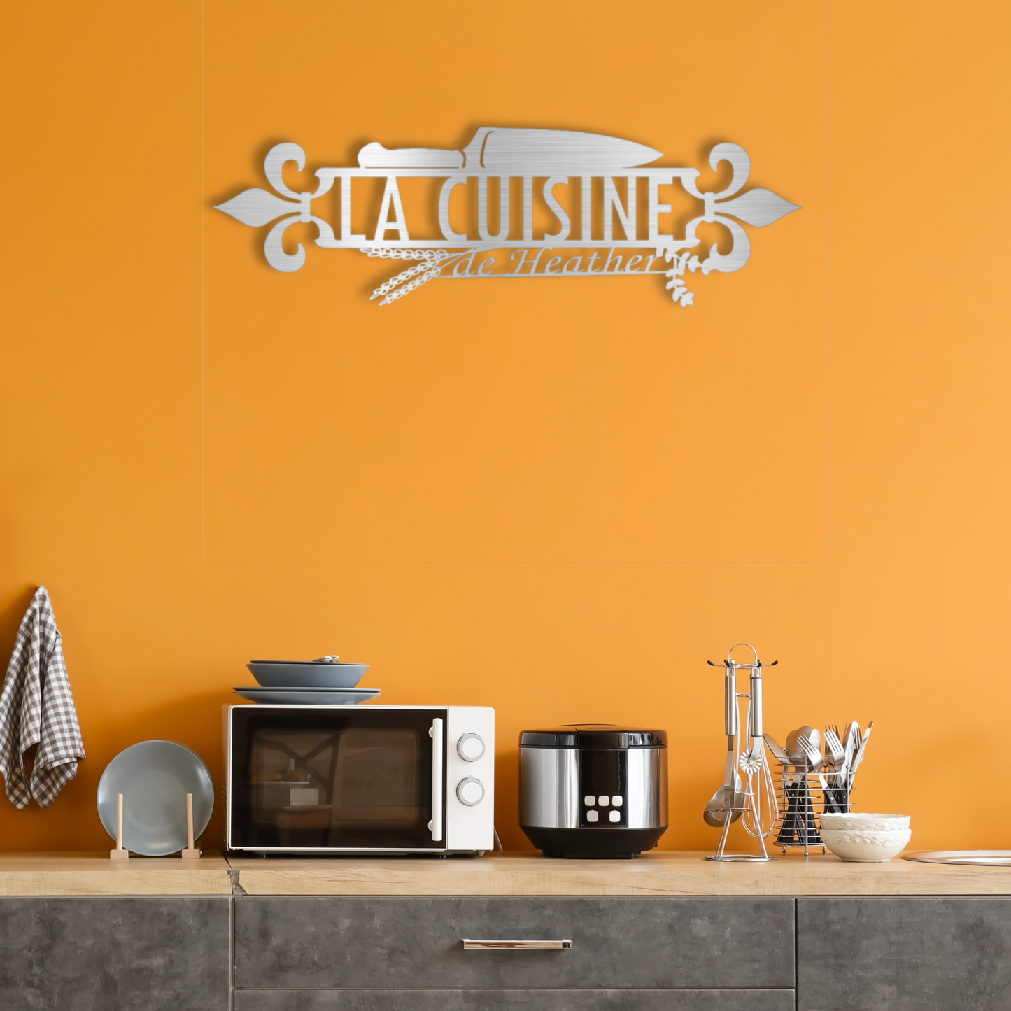 Personalized French Kitchen Steel Wall Decor