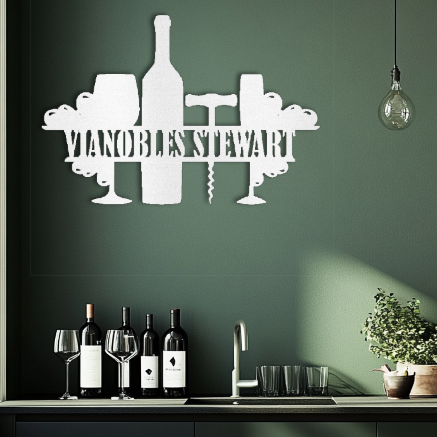 Personalized French Family Vineyard Steel Wall Decor