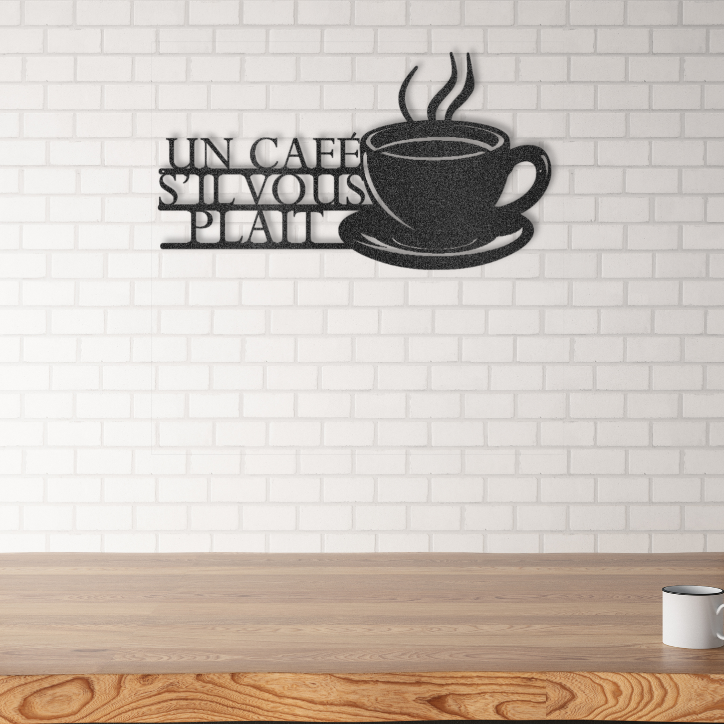A Coffee Please French Steel Wall Decor