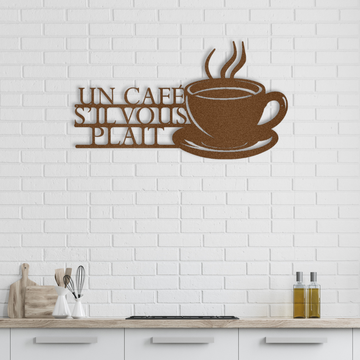 A Coffee Please French Steel Wall Decor