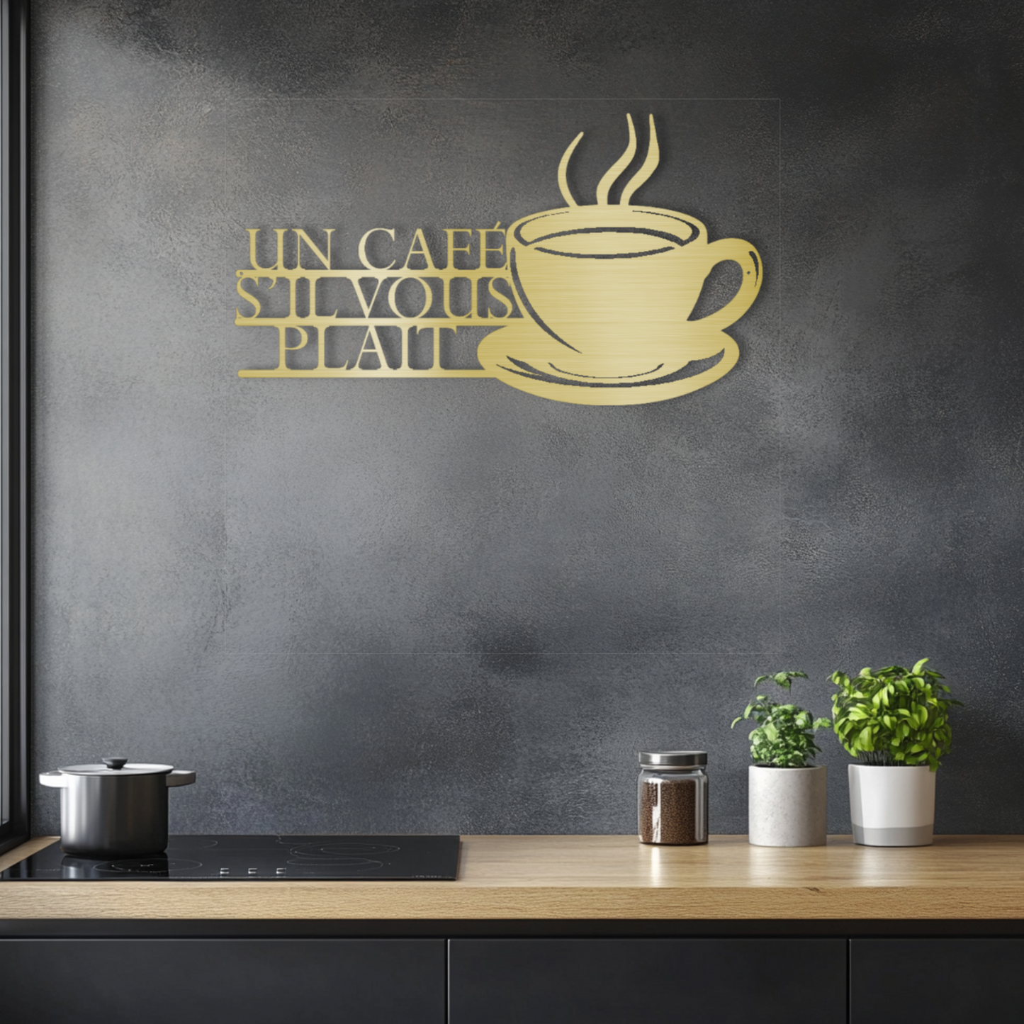 A Coffee Please French Steel Wall Decor