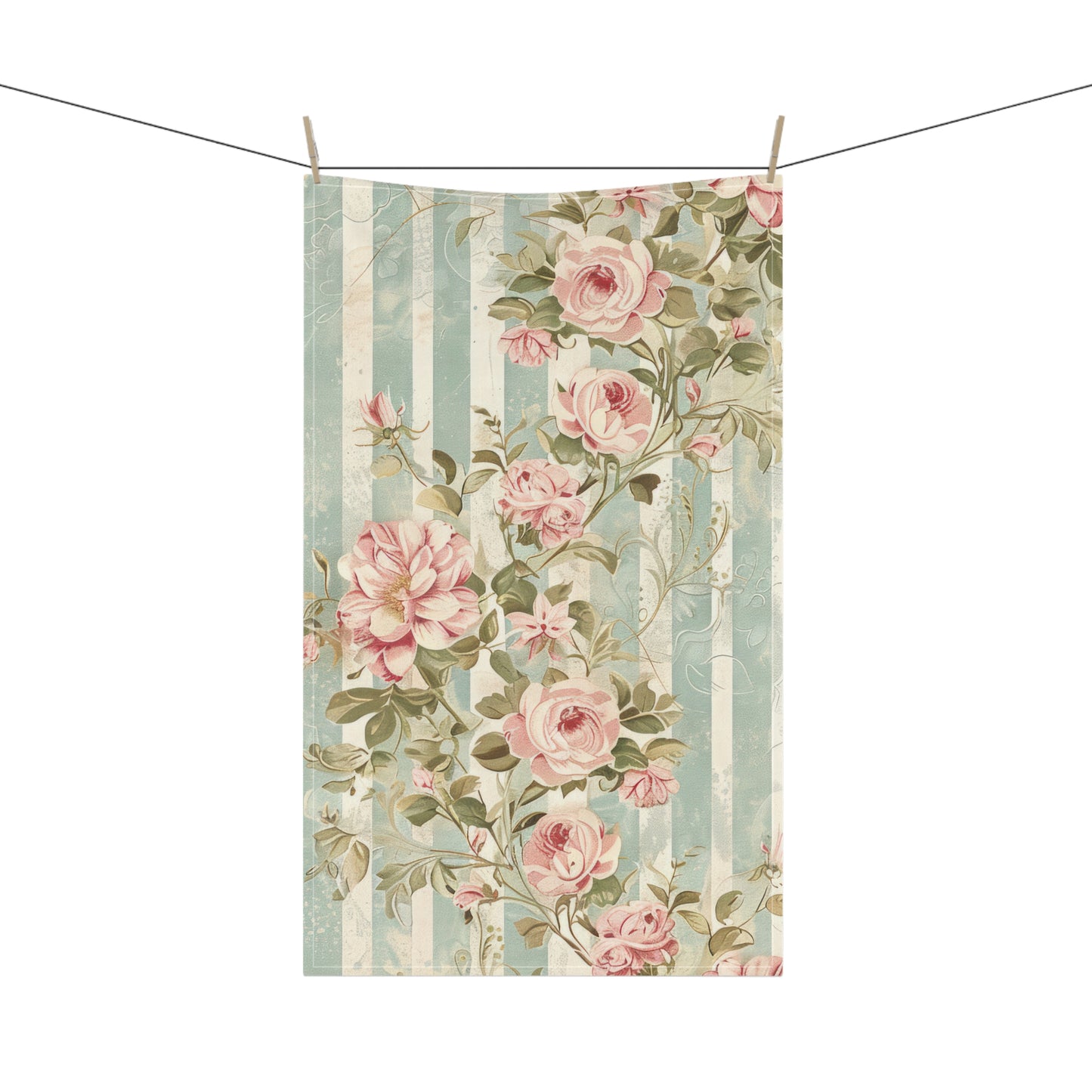 Vintage French Wall Paper 1 Tea Towel