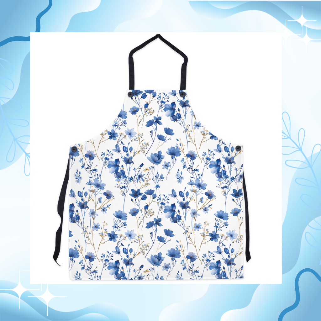 Blue Floral French Cottagecour Apron