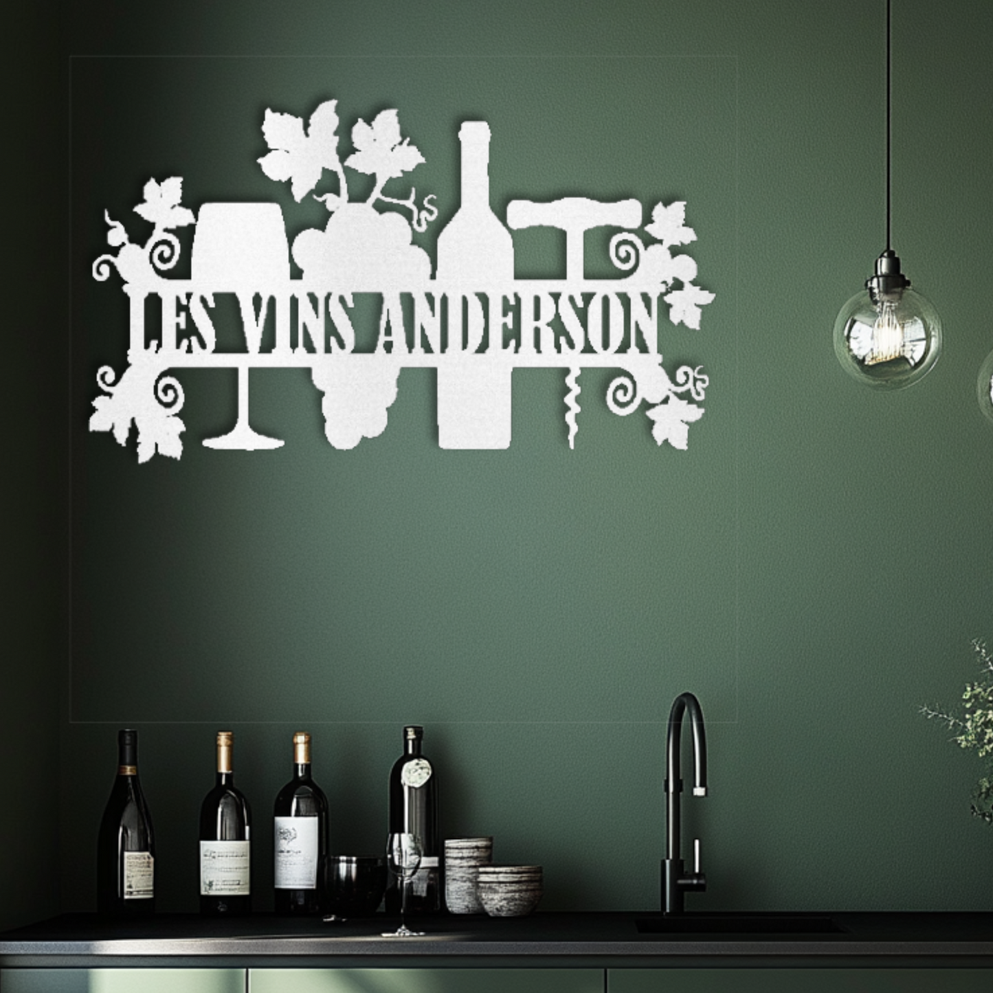 Personalized French Family Wines Steel Wall Decor
