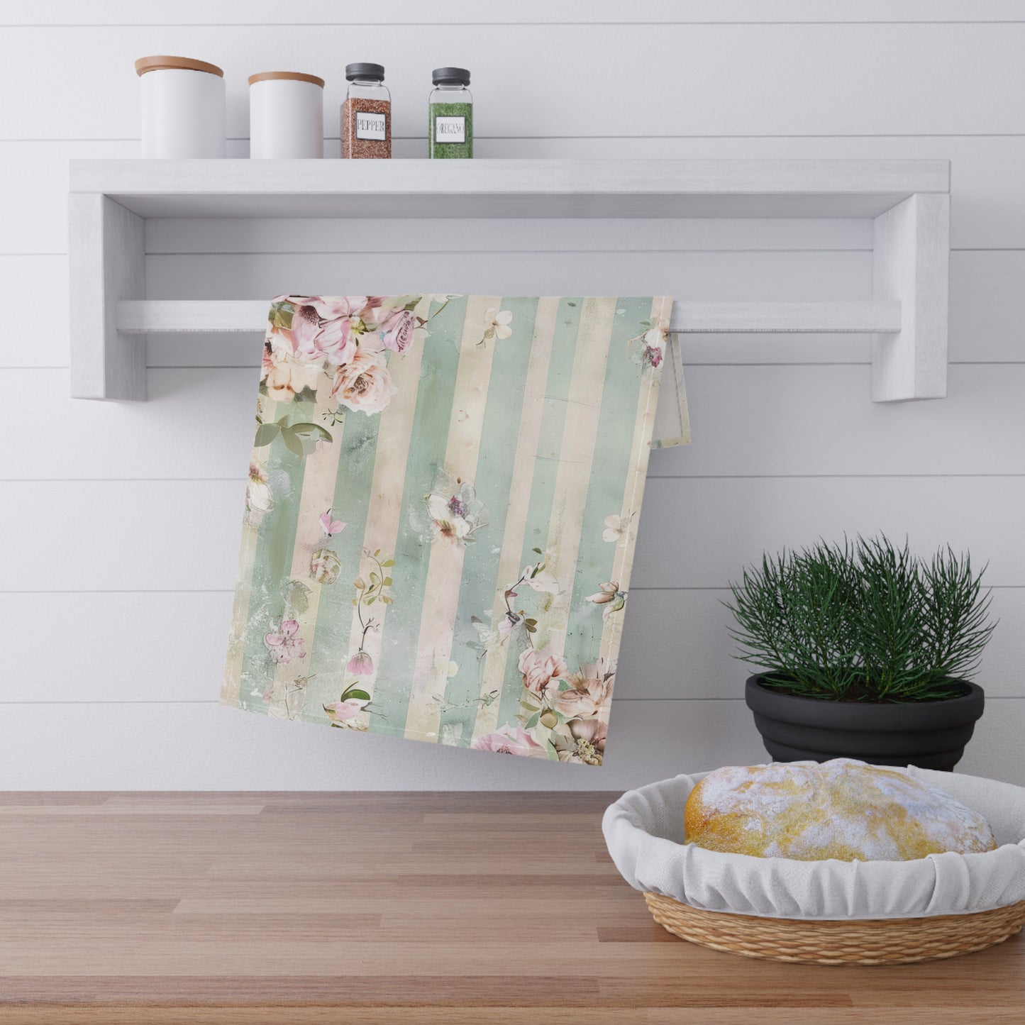 Vintage French Wall Paper 2 Tea Towel
