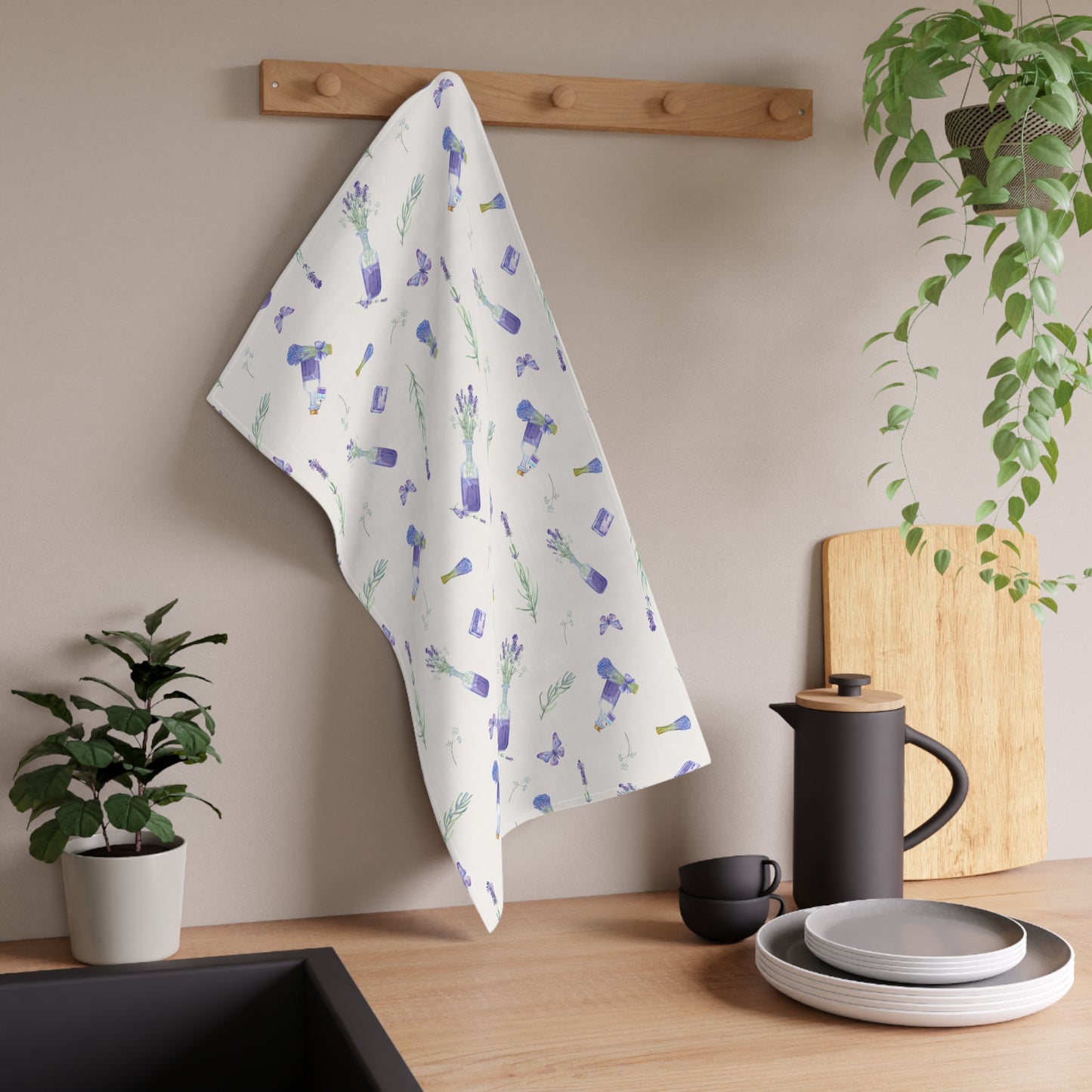 Lavender Fun 2 Tea Towel