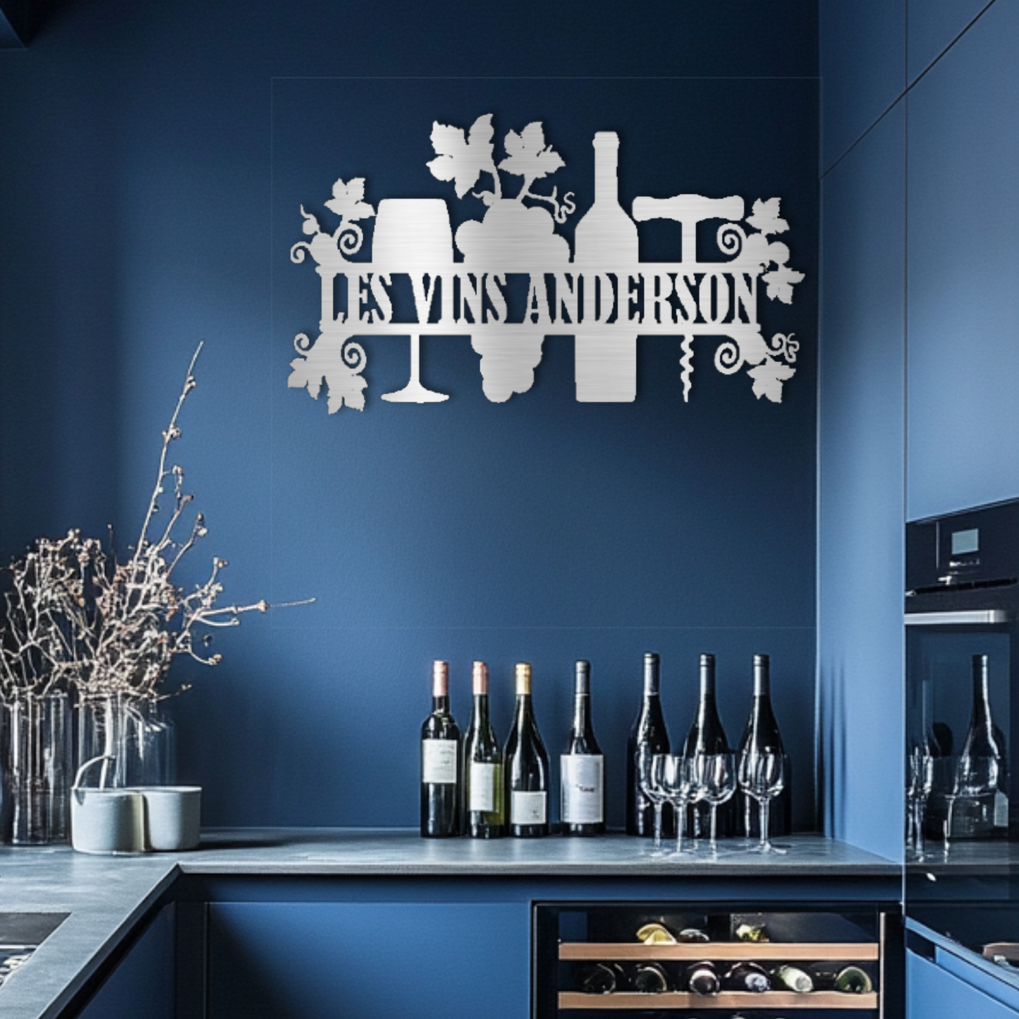 Personalized French Family Wines Steel Wall Decor
