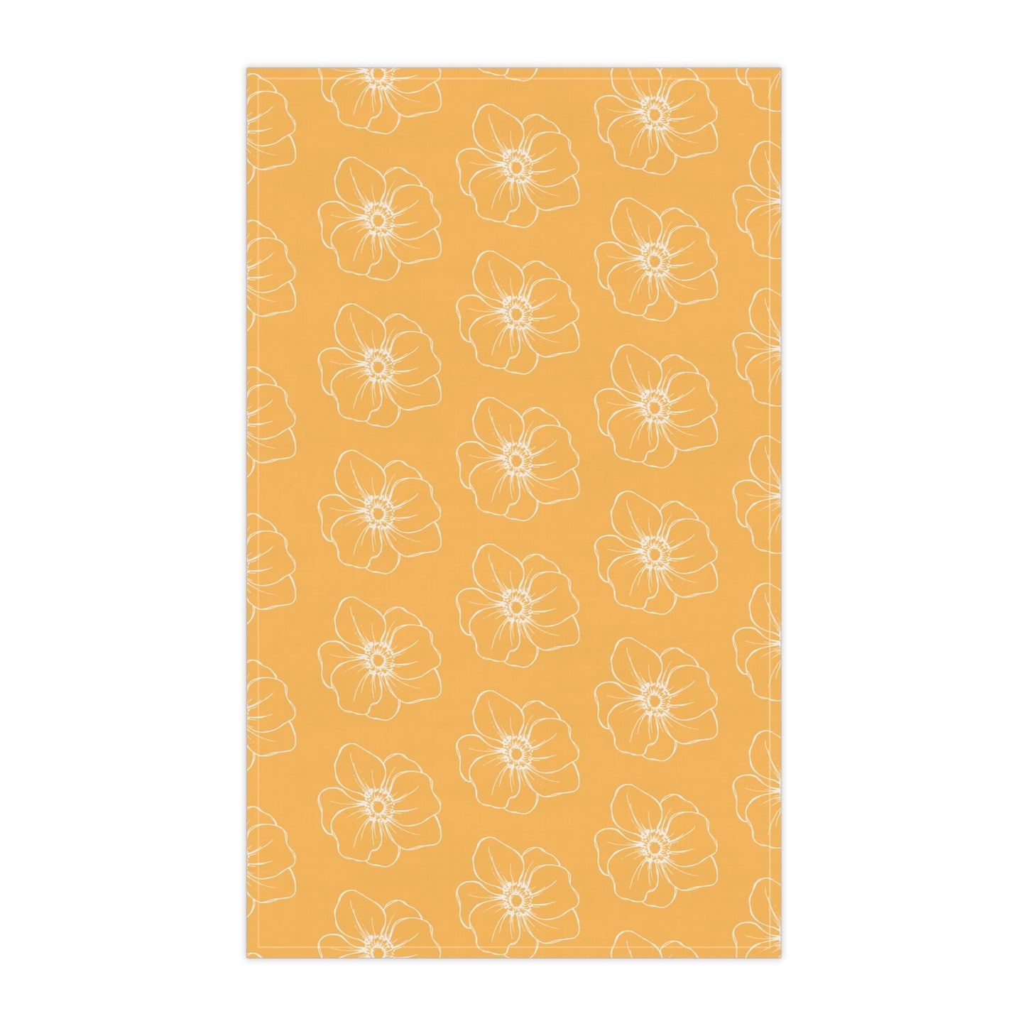Light Orange w/ Flowers Tea Towel