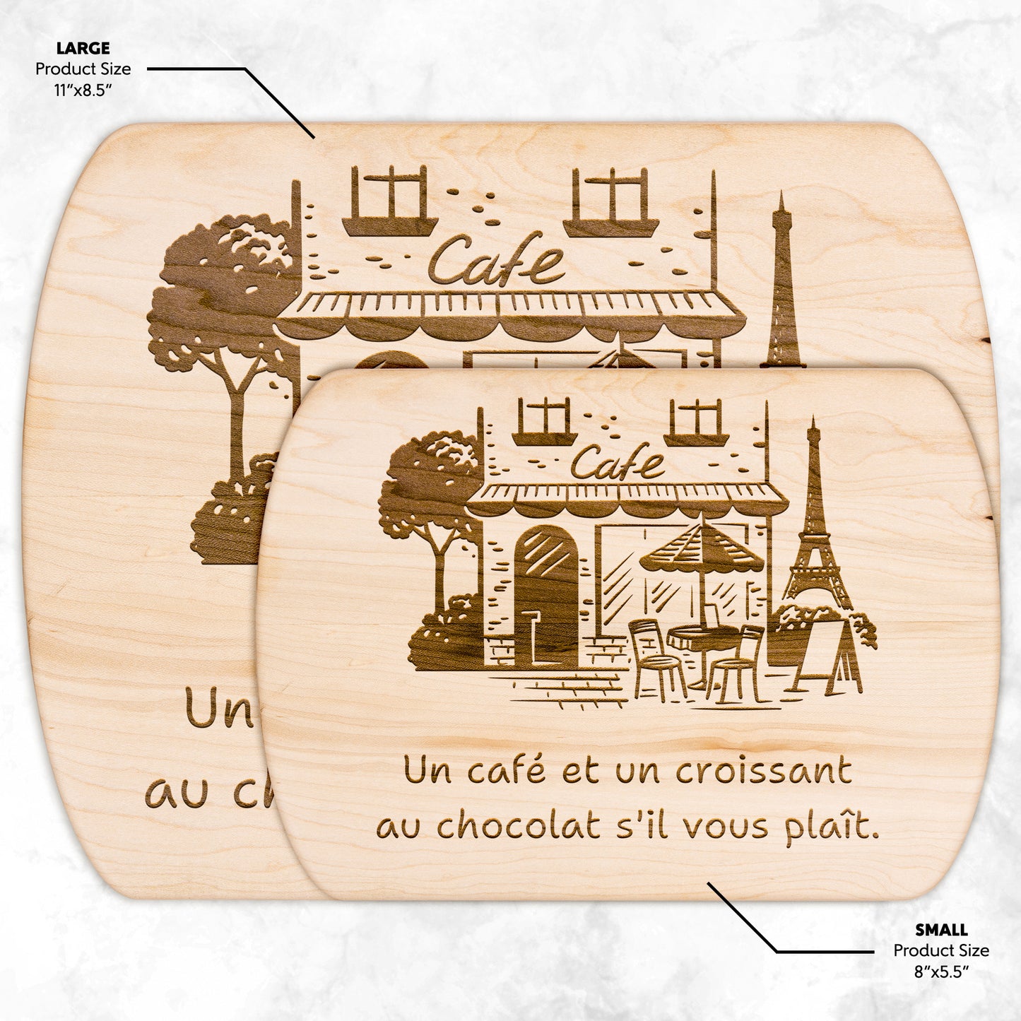 Coffee and Croissant Please | Hardwood Oval Cutting Board
