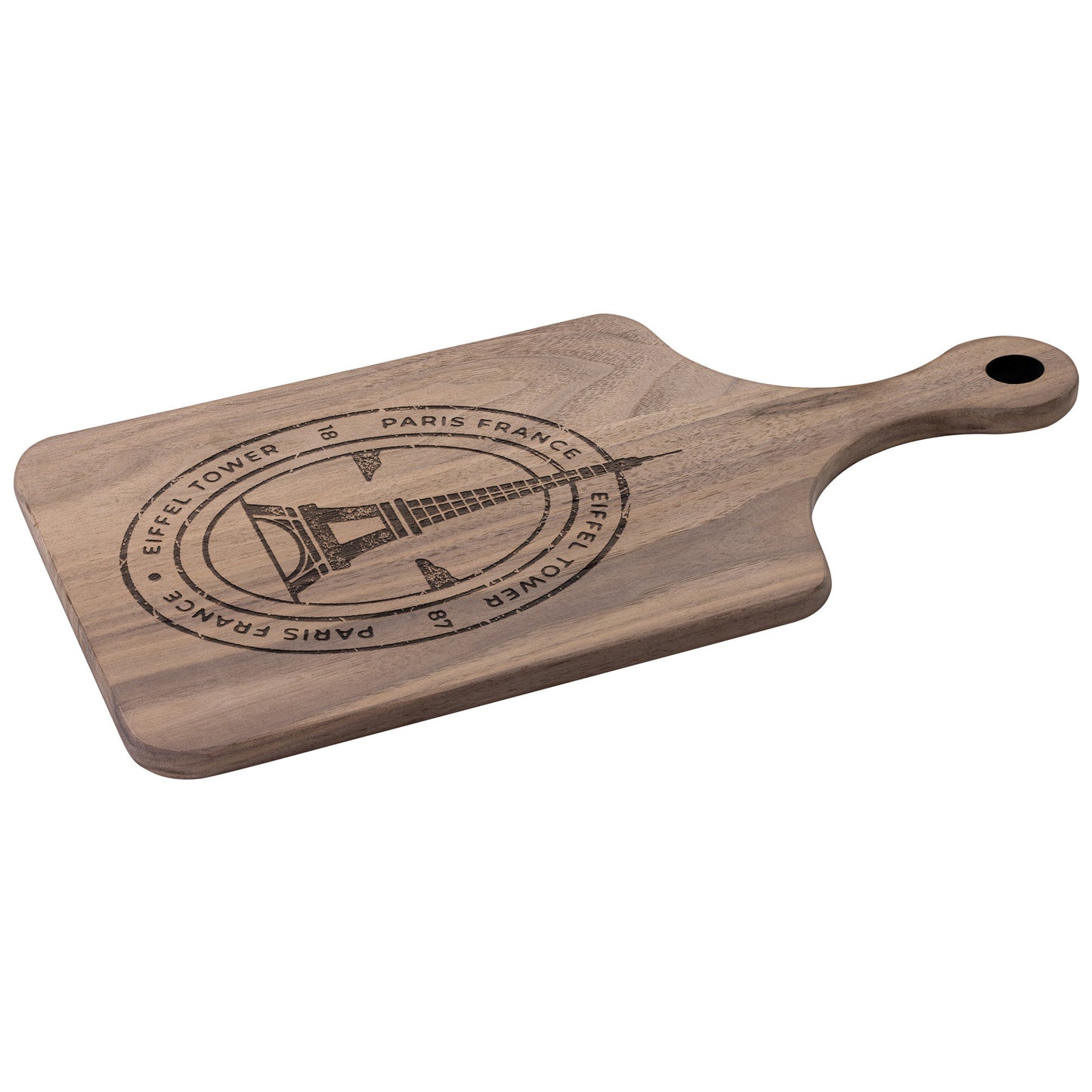 Eiffel Tower Stamp | Hardwood Paddle Cutting Board