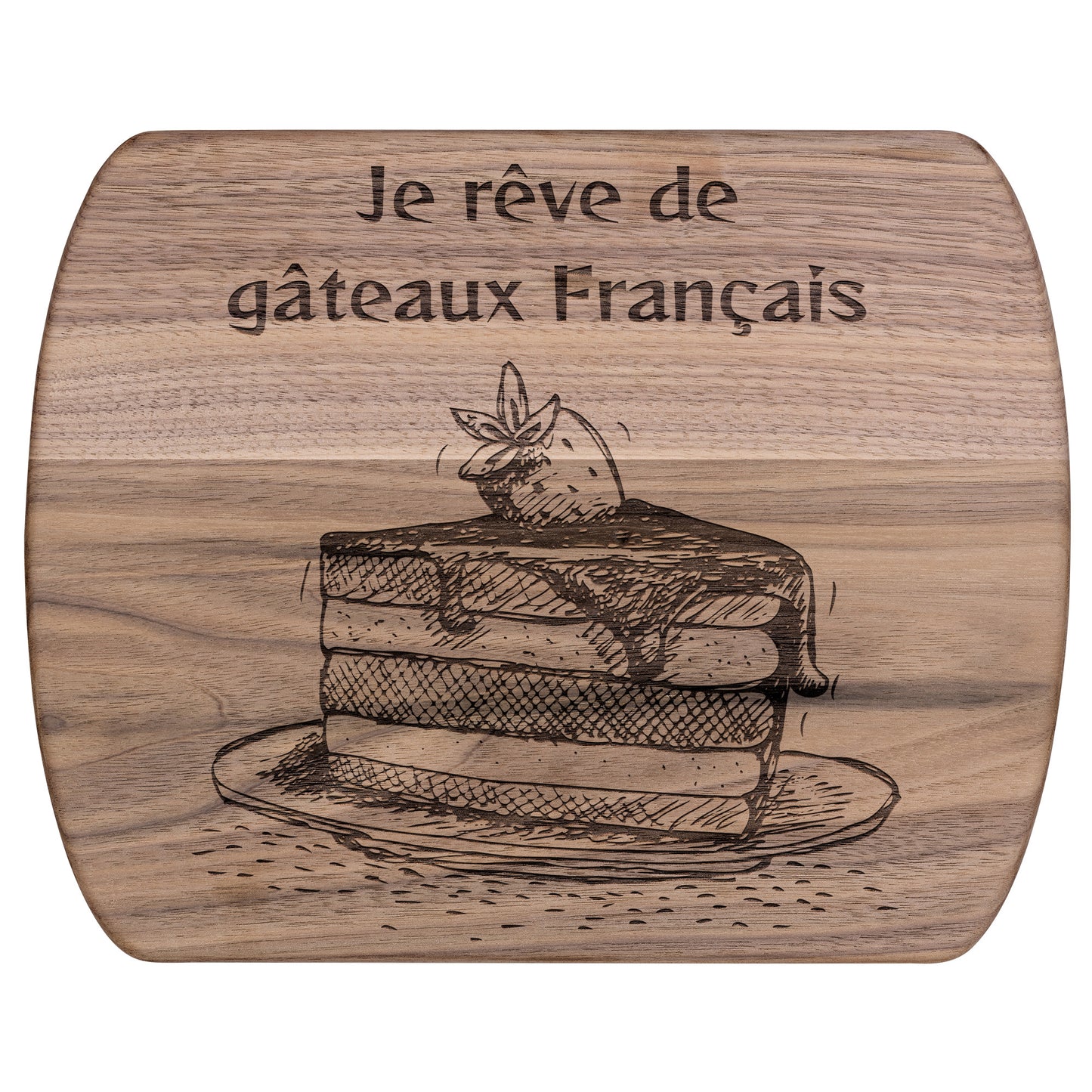 I Dream of French Cakes | Hardwood Oval Cutting Board