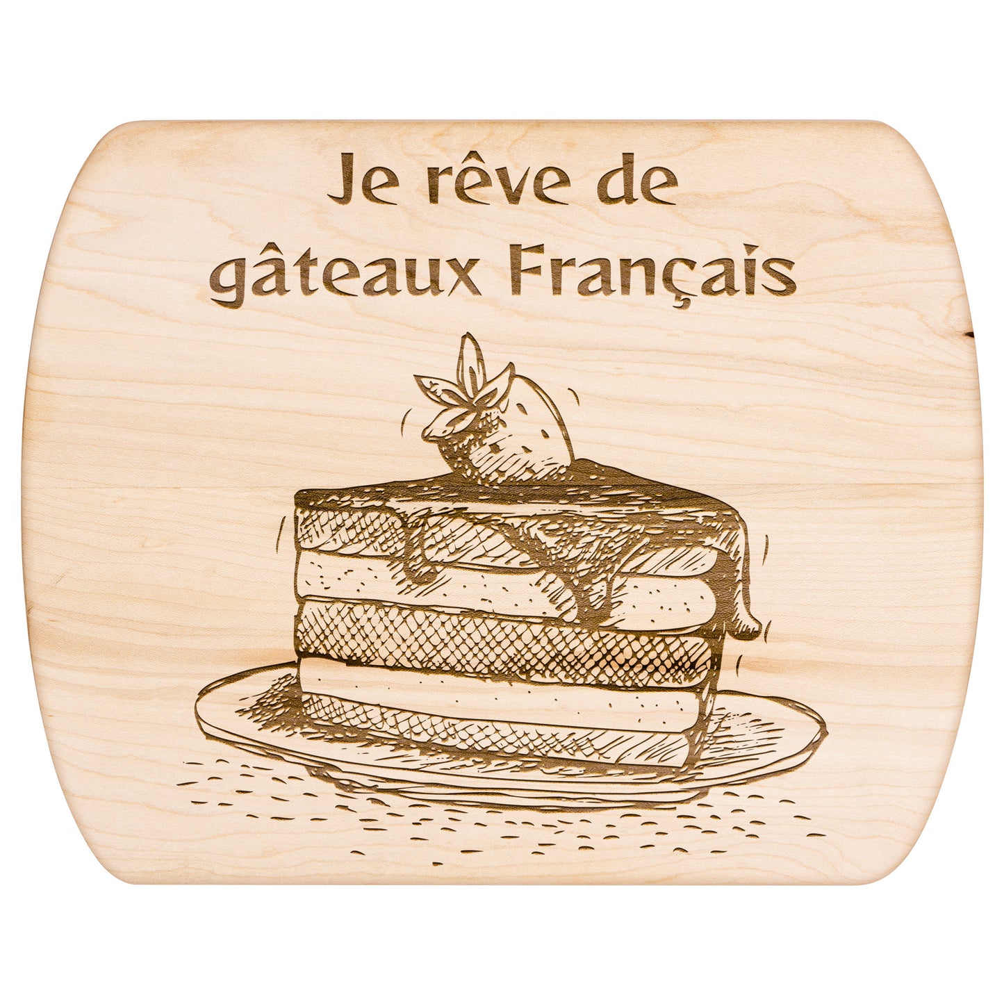 I Dream of French Cakes | Hardwood Oval Cutting Board