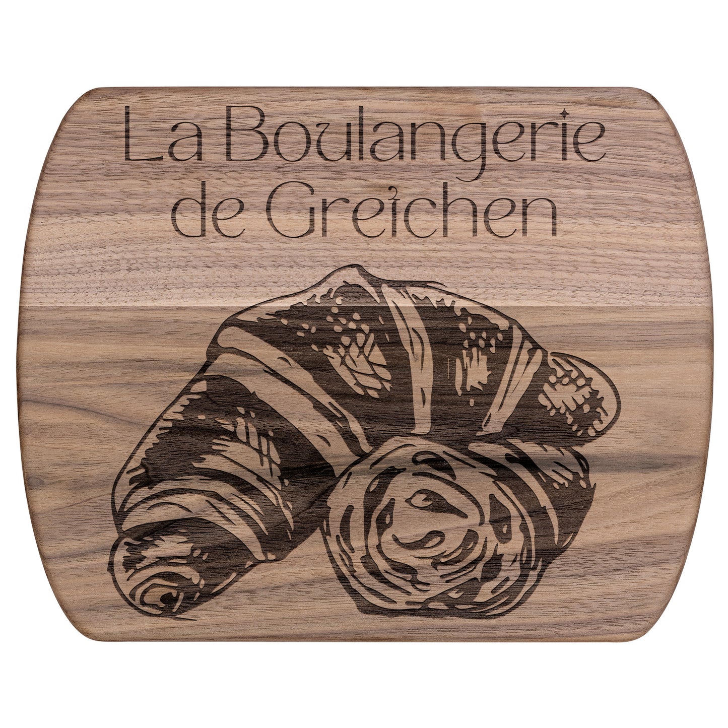 Personalized La Boulangerie Hardwood Oval Cutting Board