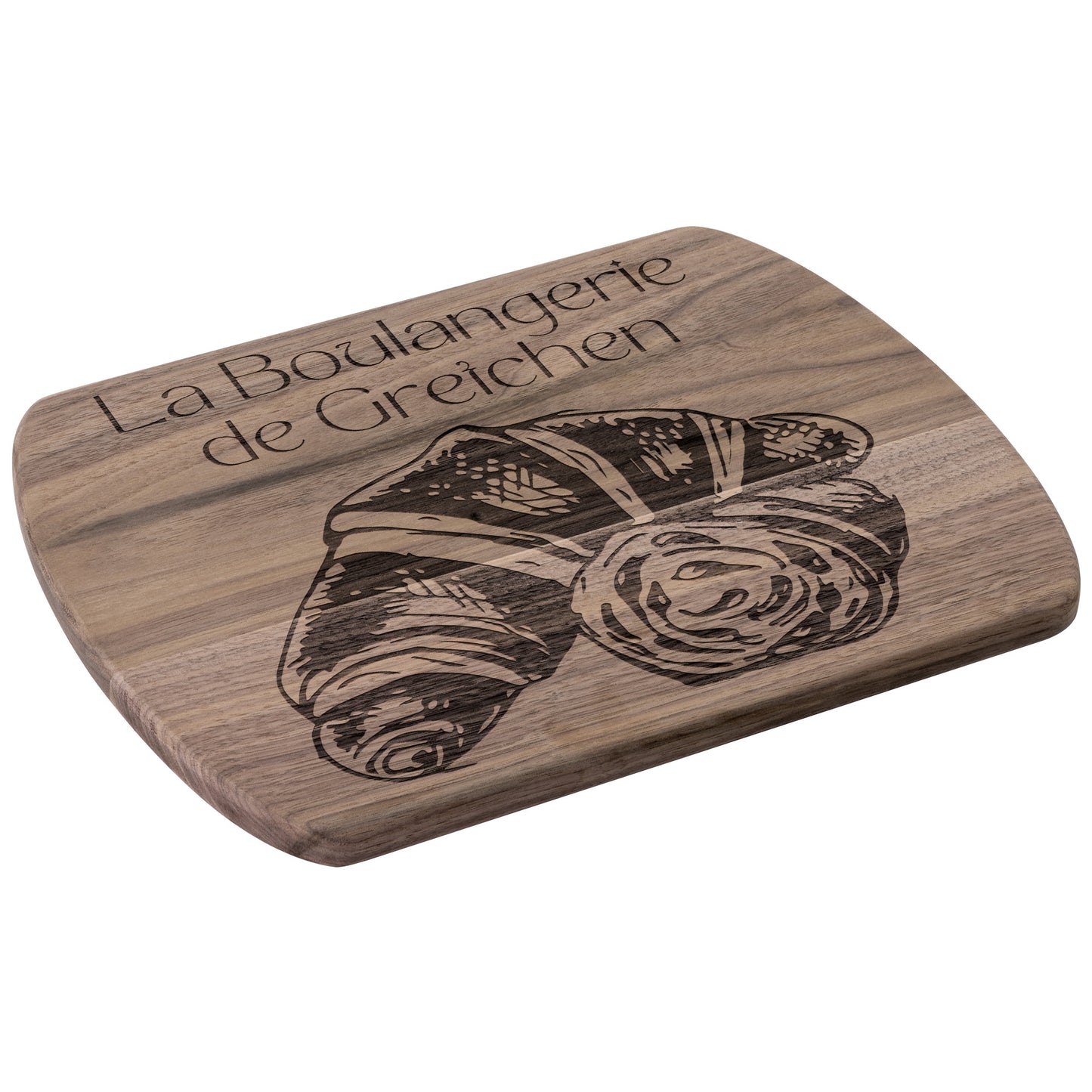 Personalized La Boulangerie Hardwood Oval Cutting Board