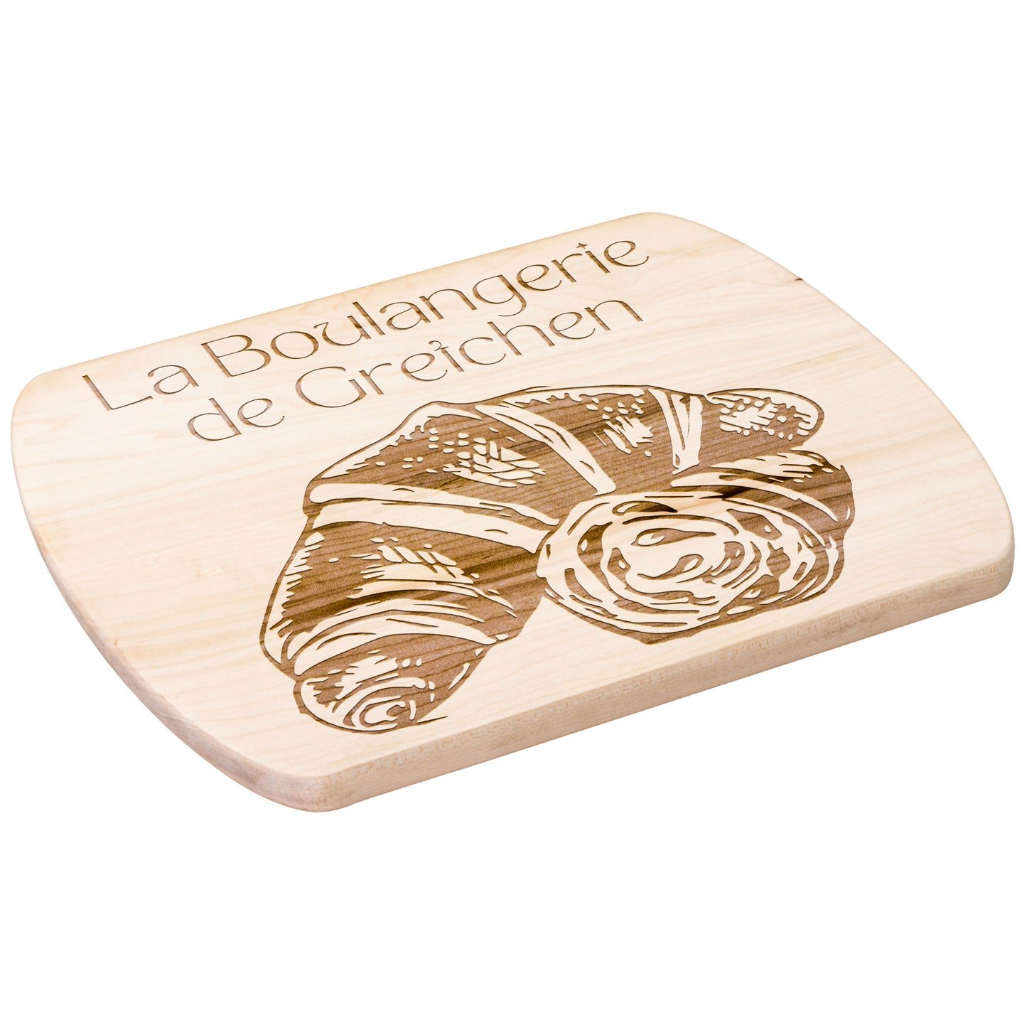 Personalized La Boulangerie Hardwood Oval Cutting Board