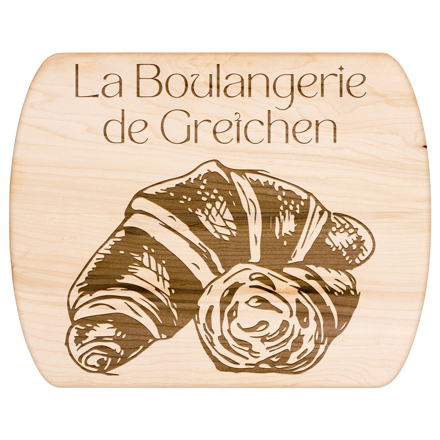 Personalized La Boulangerie Hardwood Oval Cutting Board