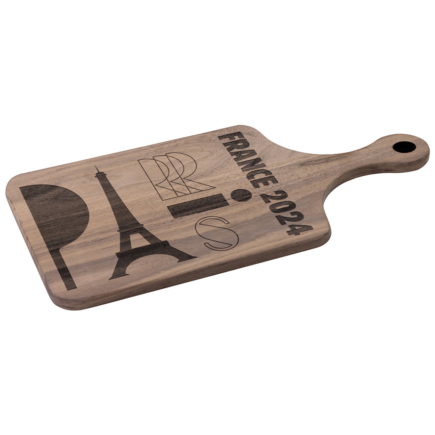 Personalized France Hardwood Paddle Cutting Board updated