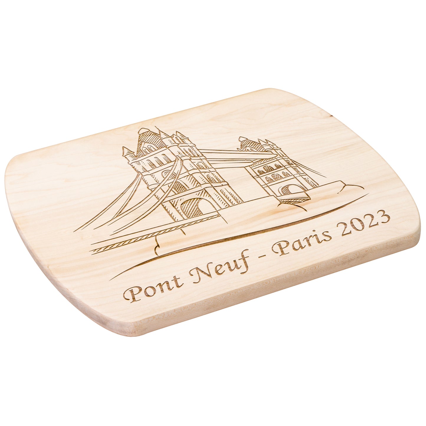 Personalized Pont Neuf Hardwood Oval Cutting Board