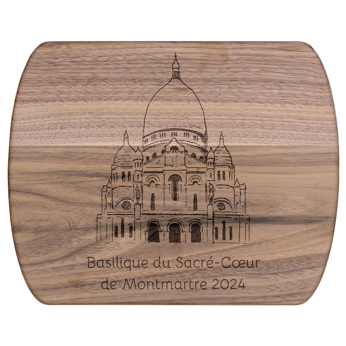 Personalized Sacré-Cœur Hardwood Oval Cutting Board Cutting Board