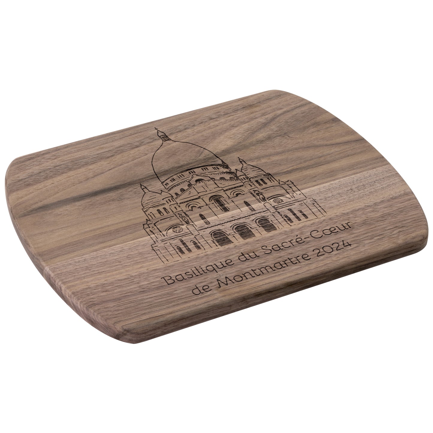 Personalized Sacré-Cœur Hardwood Oval Cutting Board Cutting Board