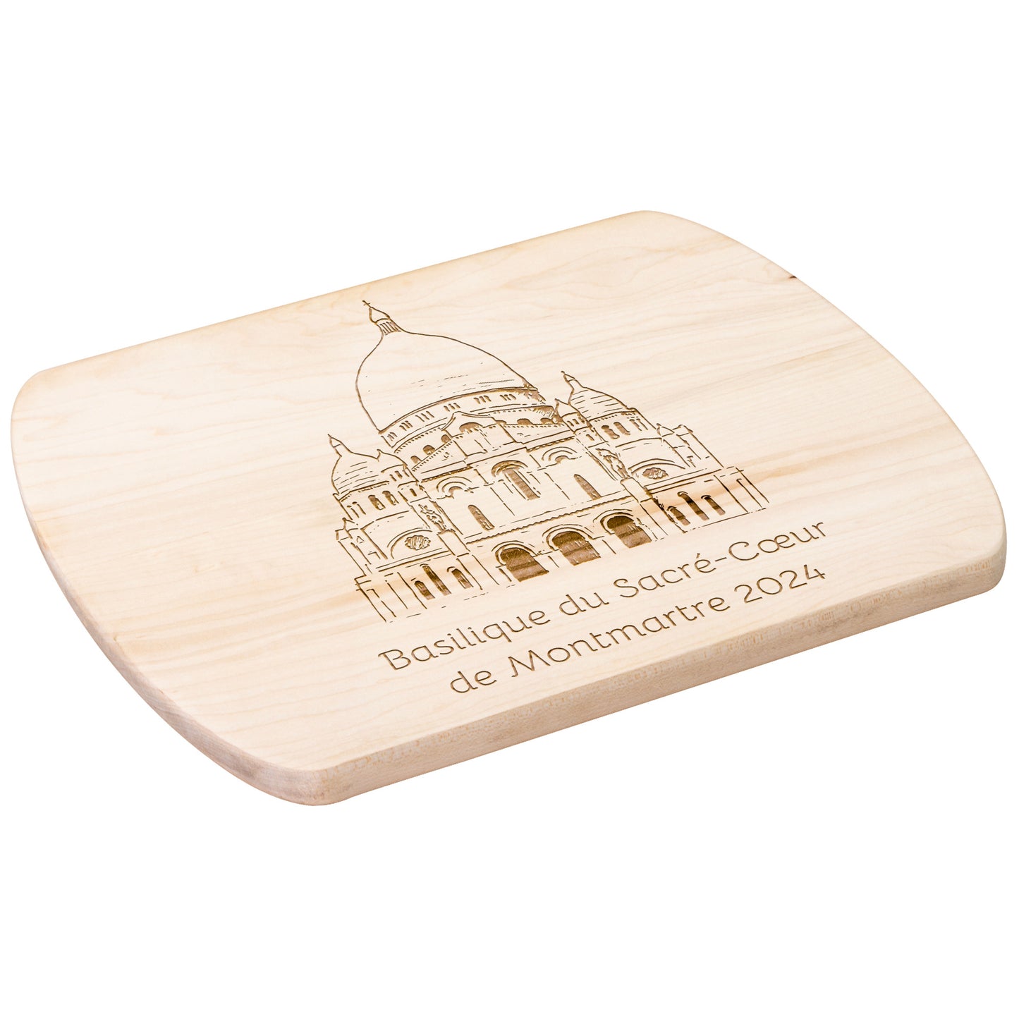 Personalized Sacré-Cœur Hardwood Oval Cutting Board Cutting Board