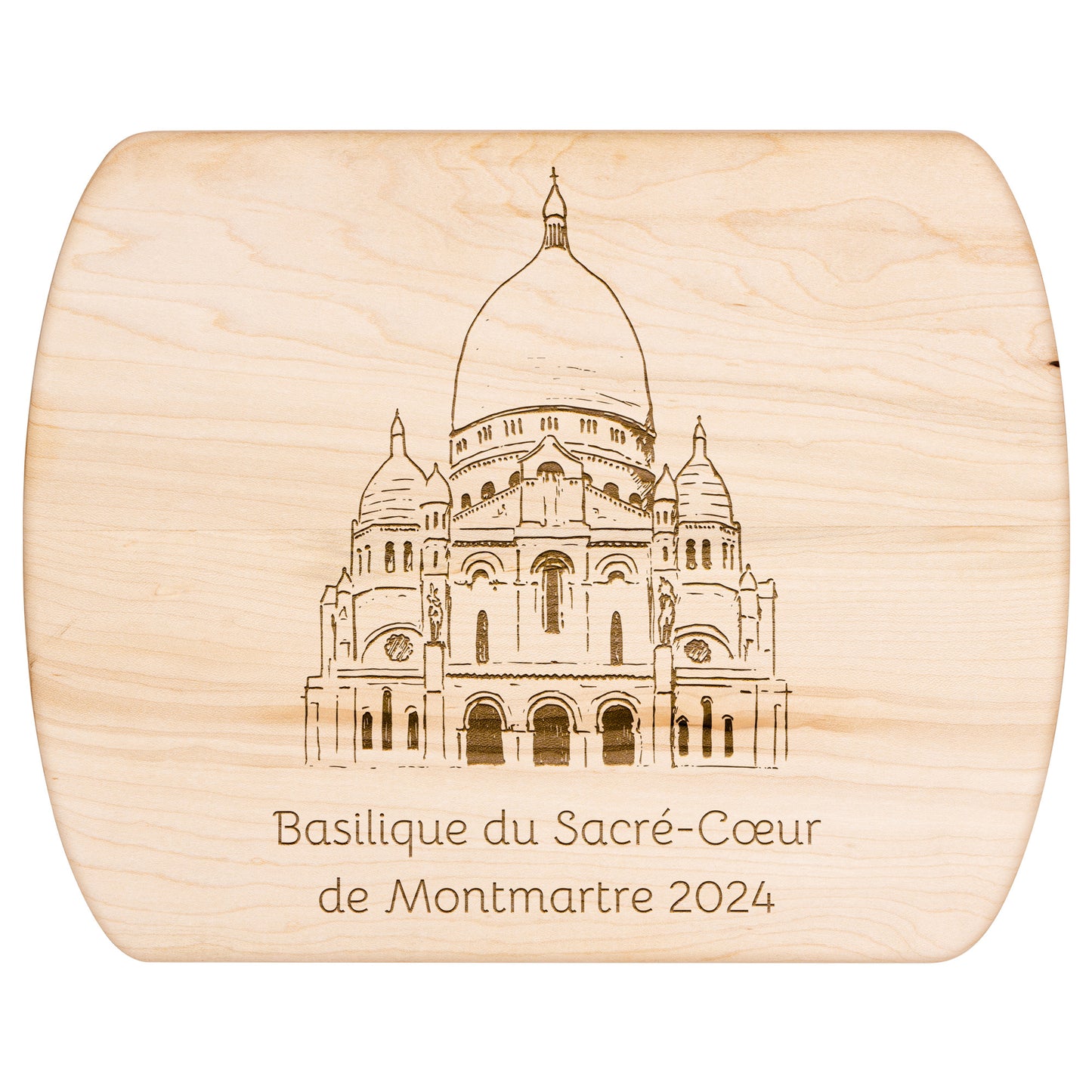 Personalized Sacré-Cœur Hardwood Oval Cutting Board Cutting Board