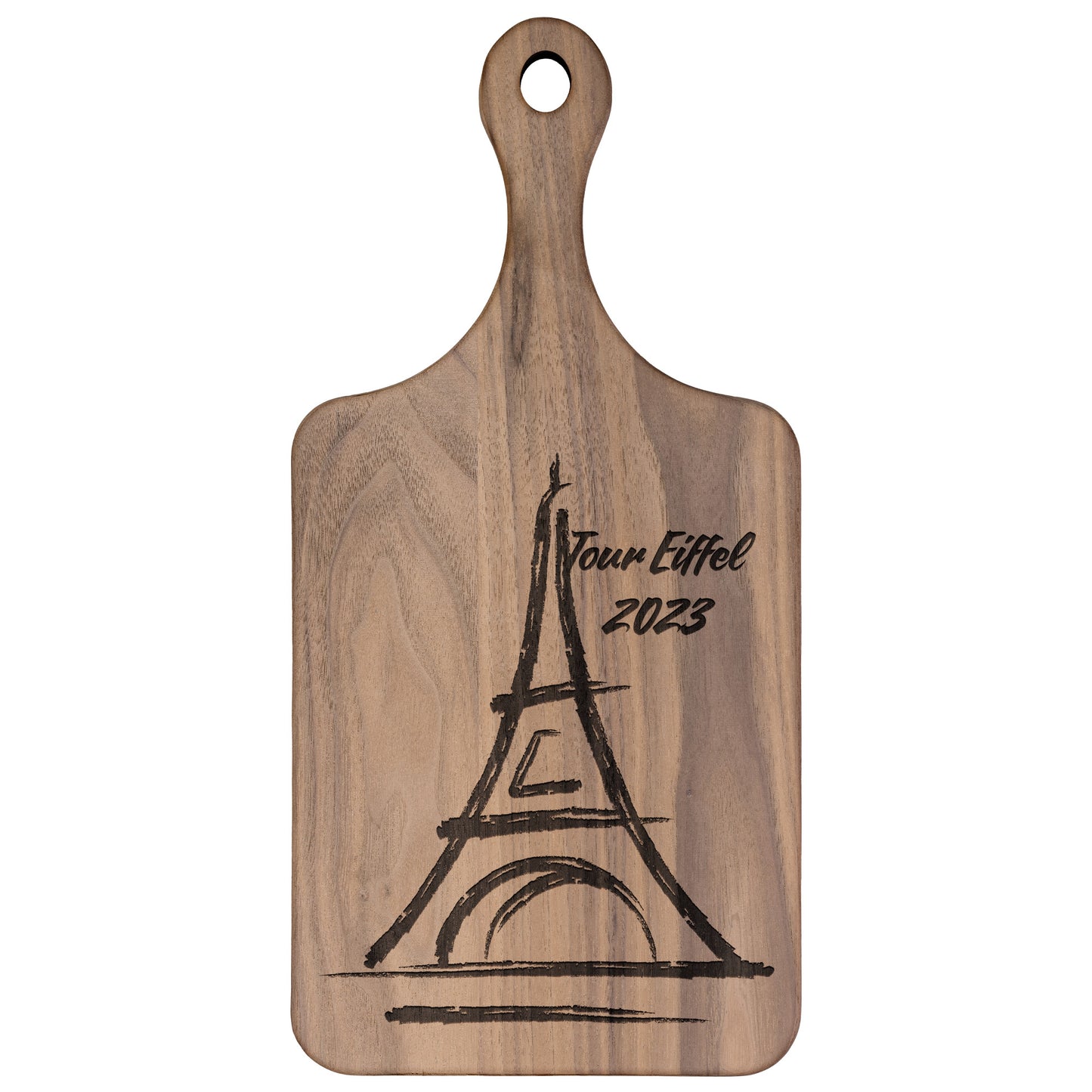 Personalized Tour Eiffel | Hardwood Paddle Cutting Board
