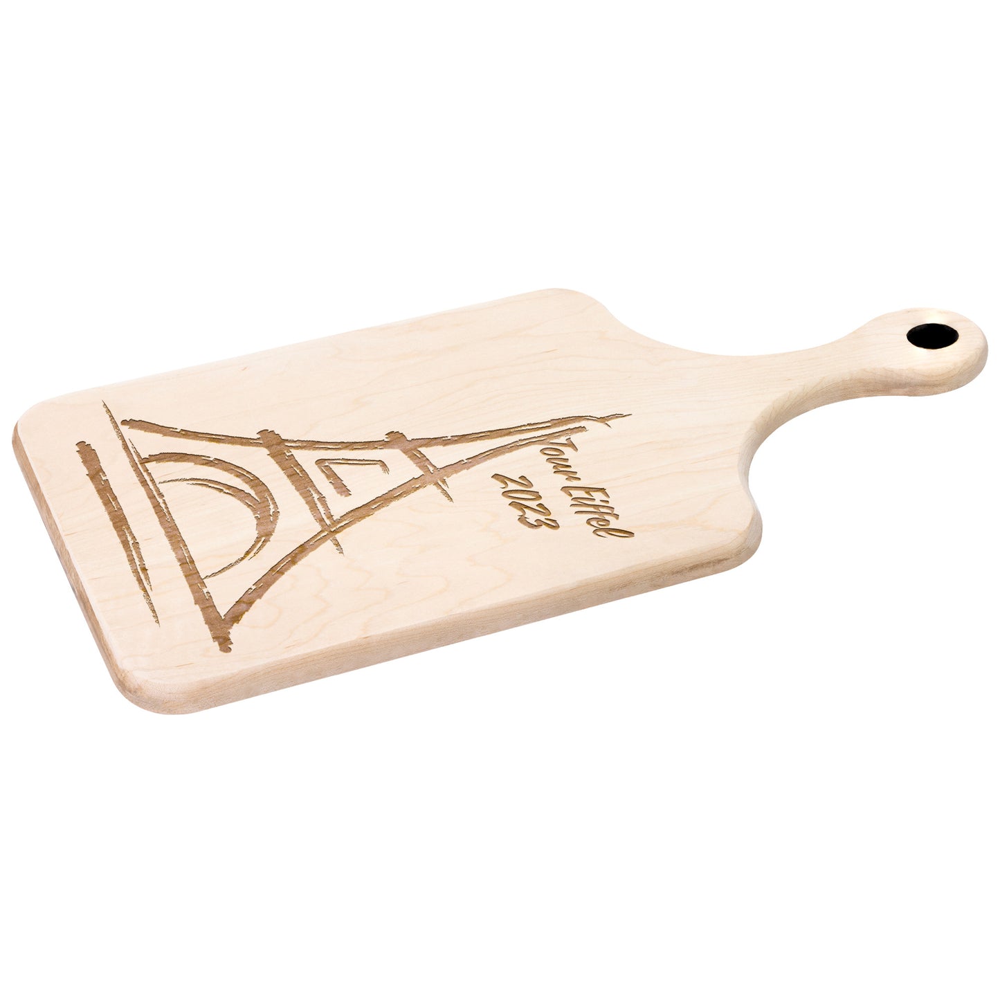 Personalized Tour Eiffel | Hardwood Paddle Cutting Board