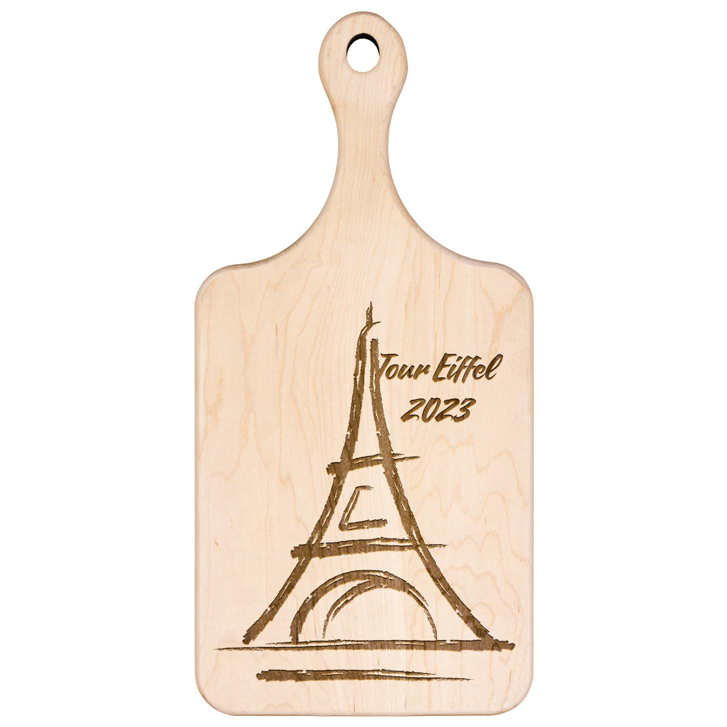 Personalized Tour Eiffel | Hardwood Paddle Cutting Board