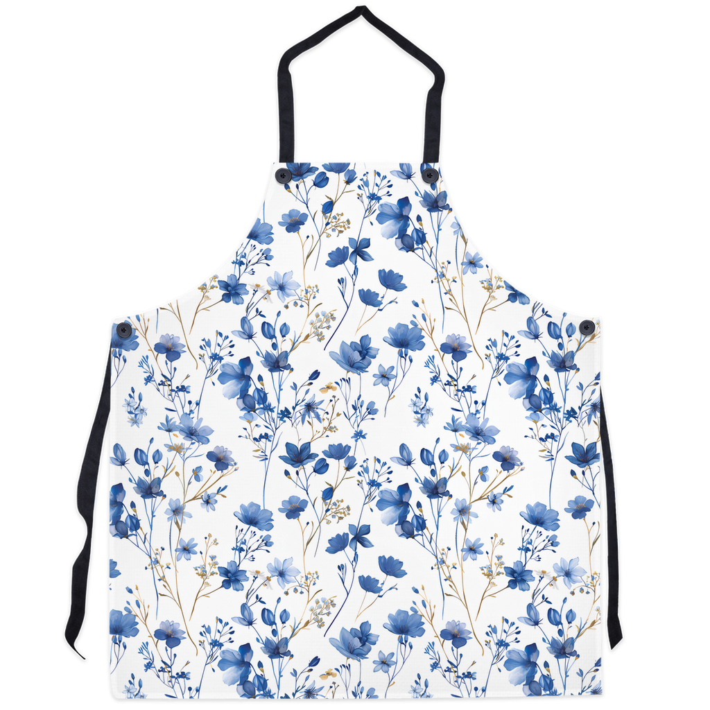 Blue Floral French Cottagecour Apron