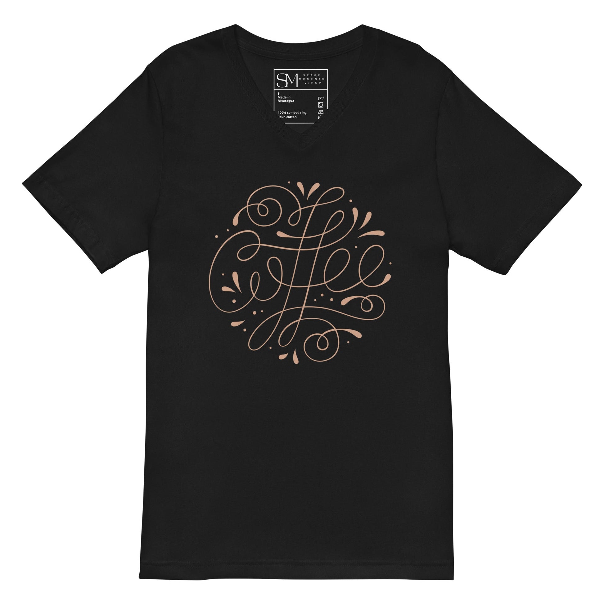 Coffee | Unisex Short Sleeve V - Neck T - Shirt