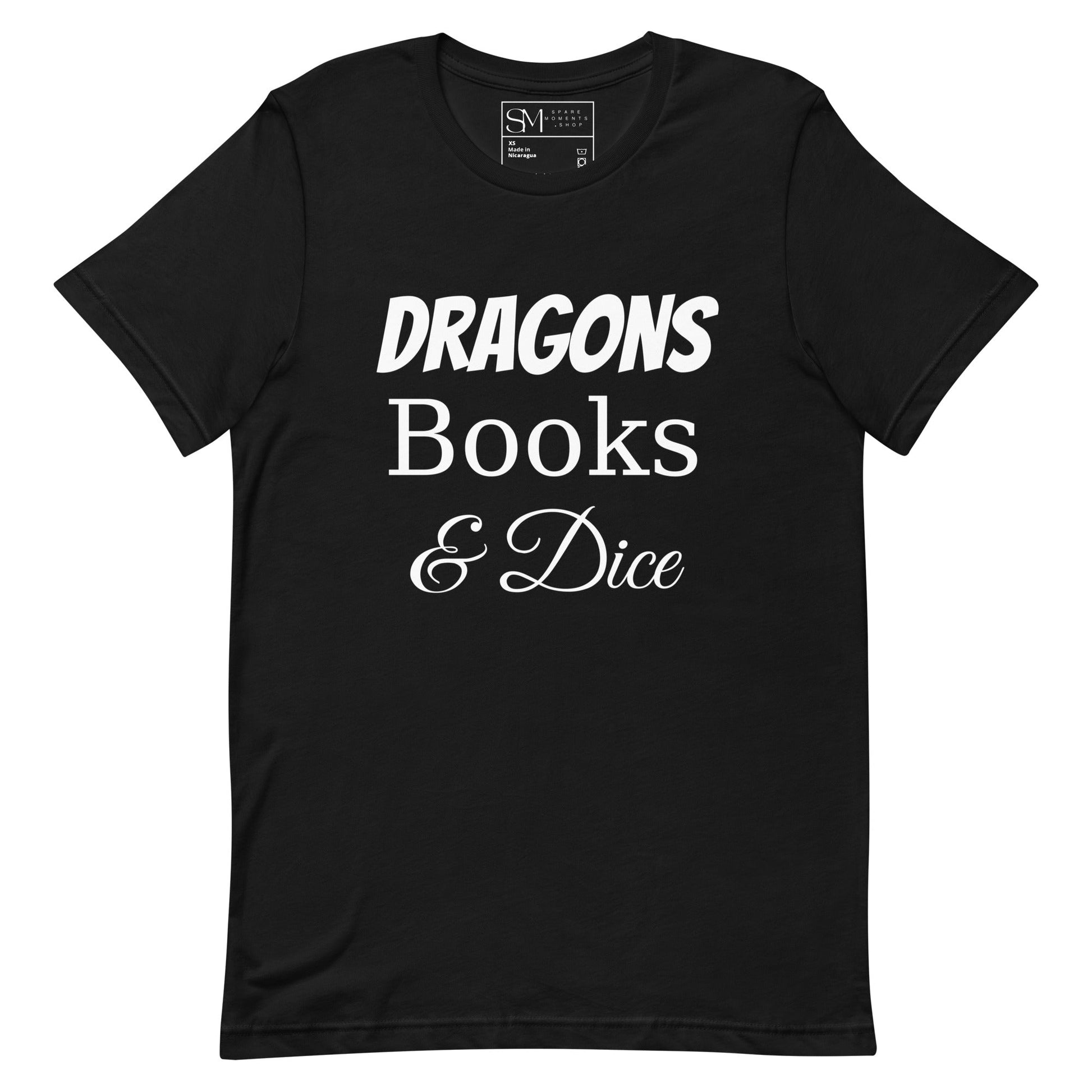 Dragons Books & Dice | Unisex t-shirt