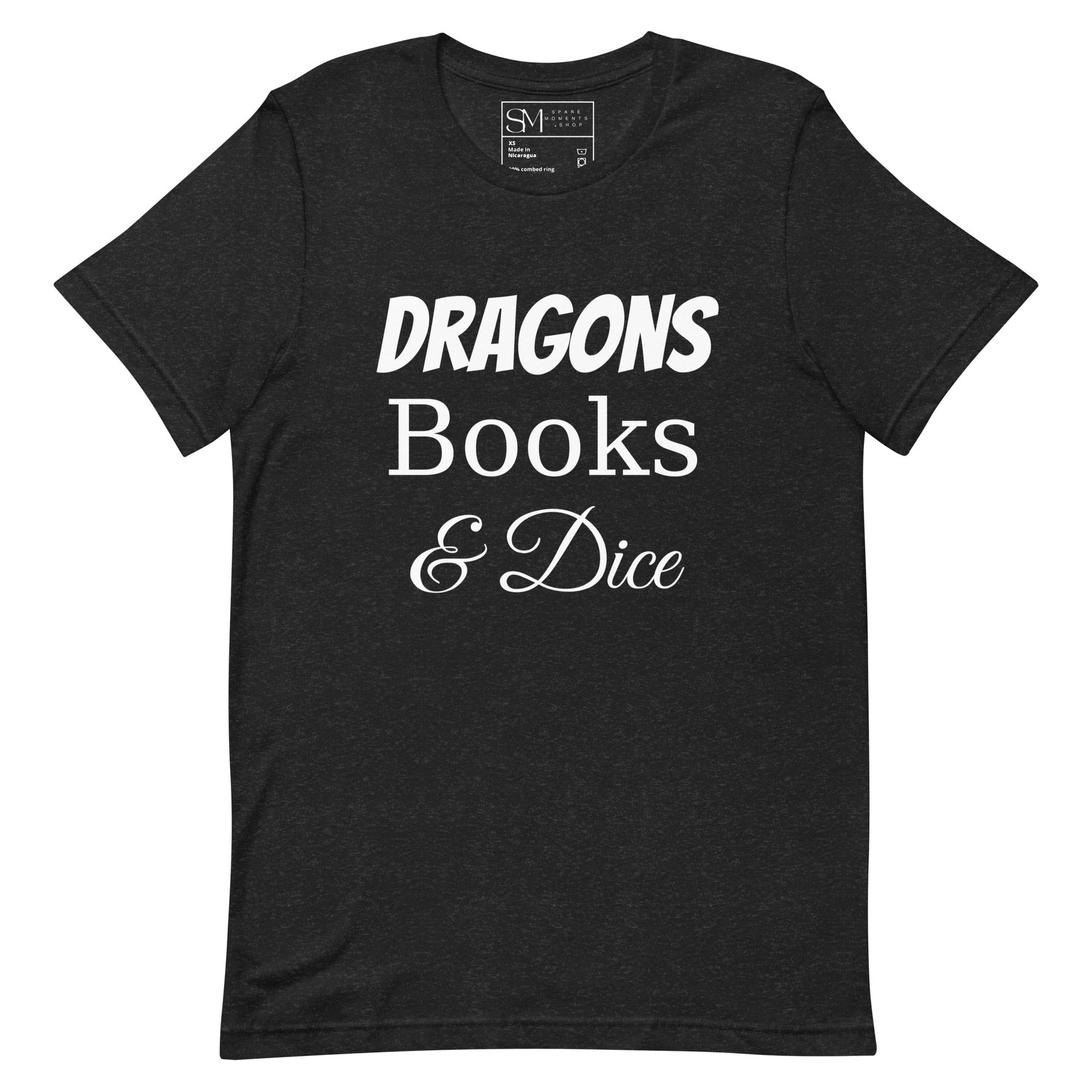 Dragons Books & Dice | Unisex t-shirt