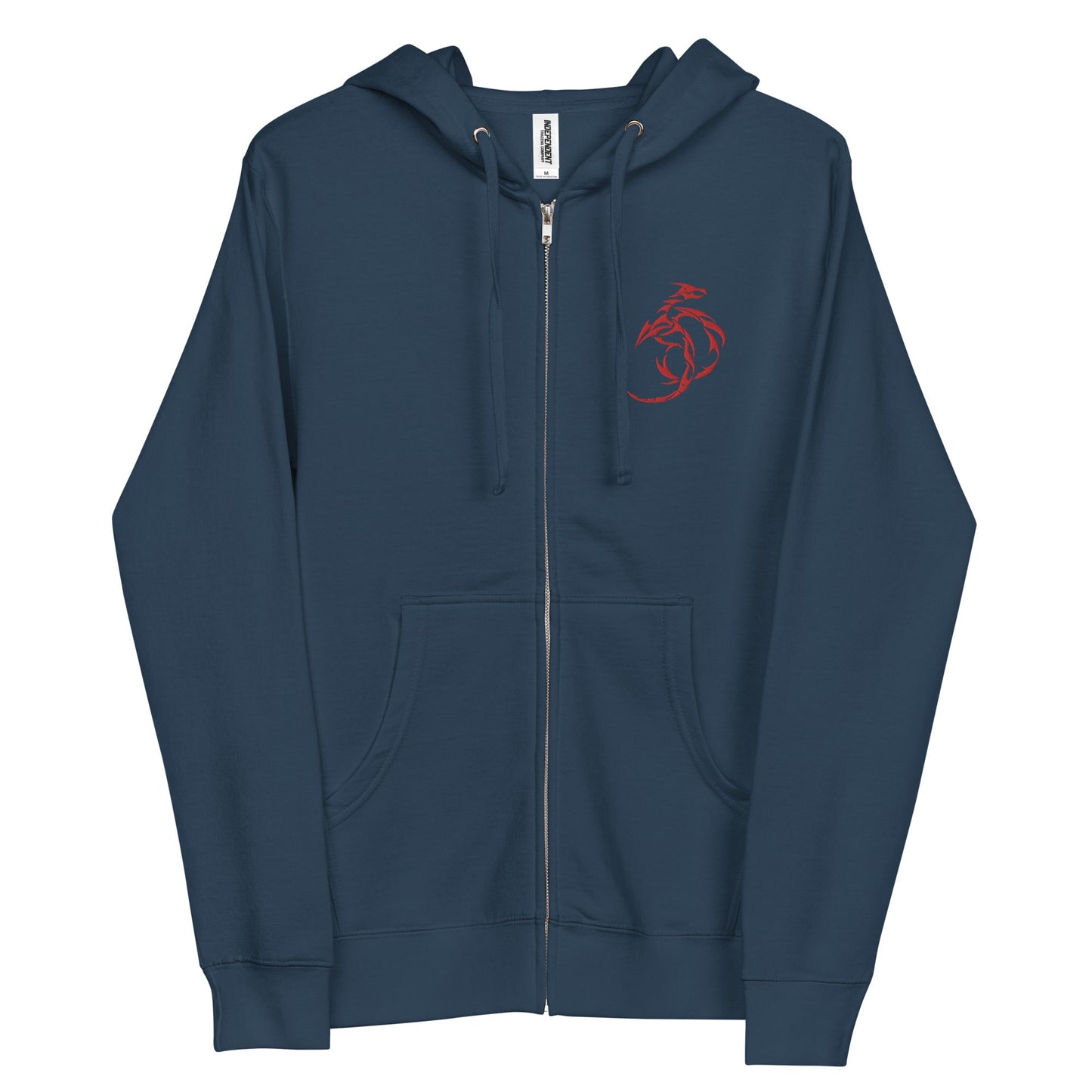 Embroidered Red Dragon | Unisex fleece zip up hoodie