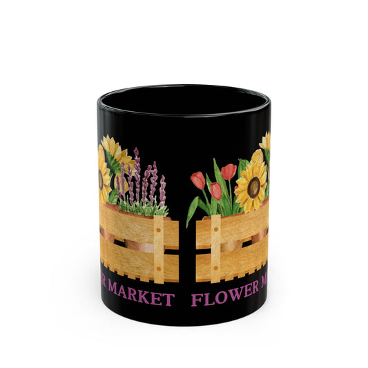Flower Garden | 11 oz Black Mug