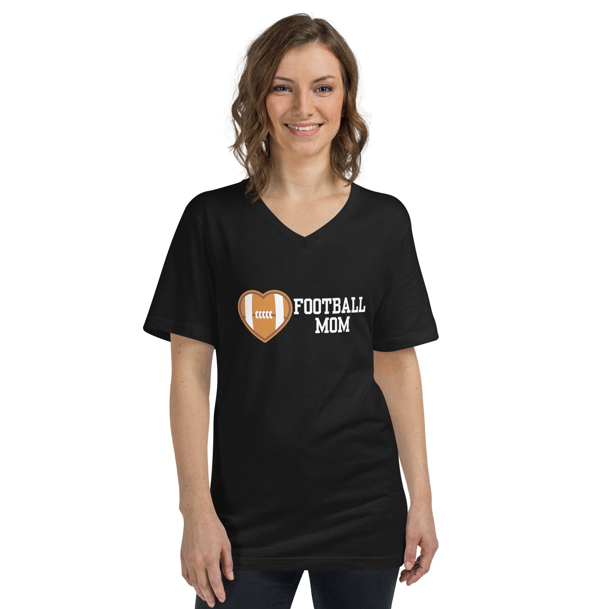 Football Mom | Unisex Short Sleeve V - Neck T - Shirt